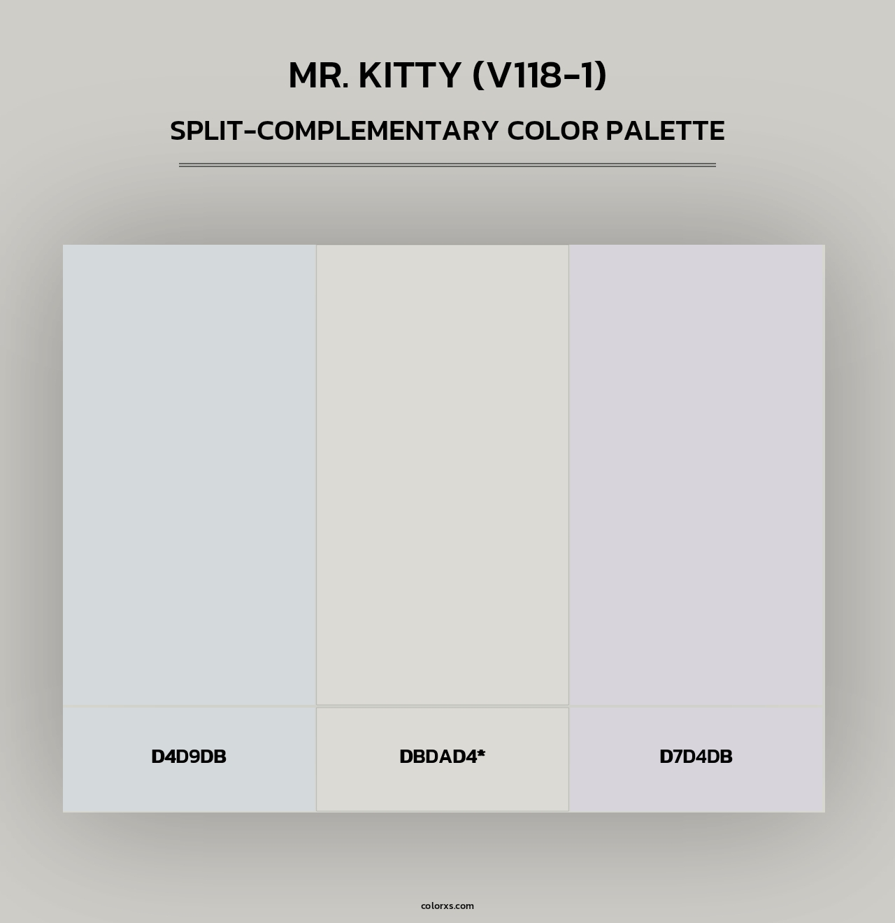 Mr. Kitty (V118-1) - Split-Complementary Color Palette