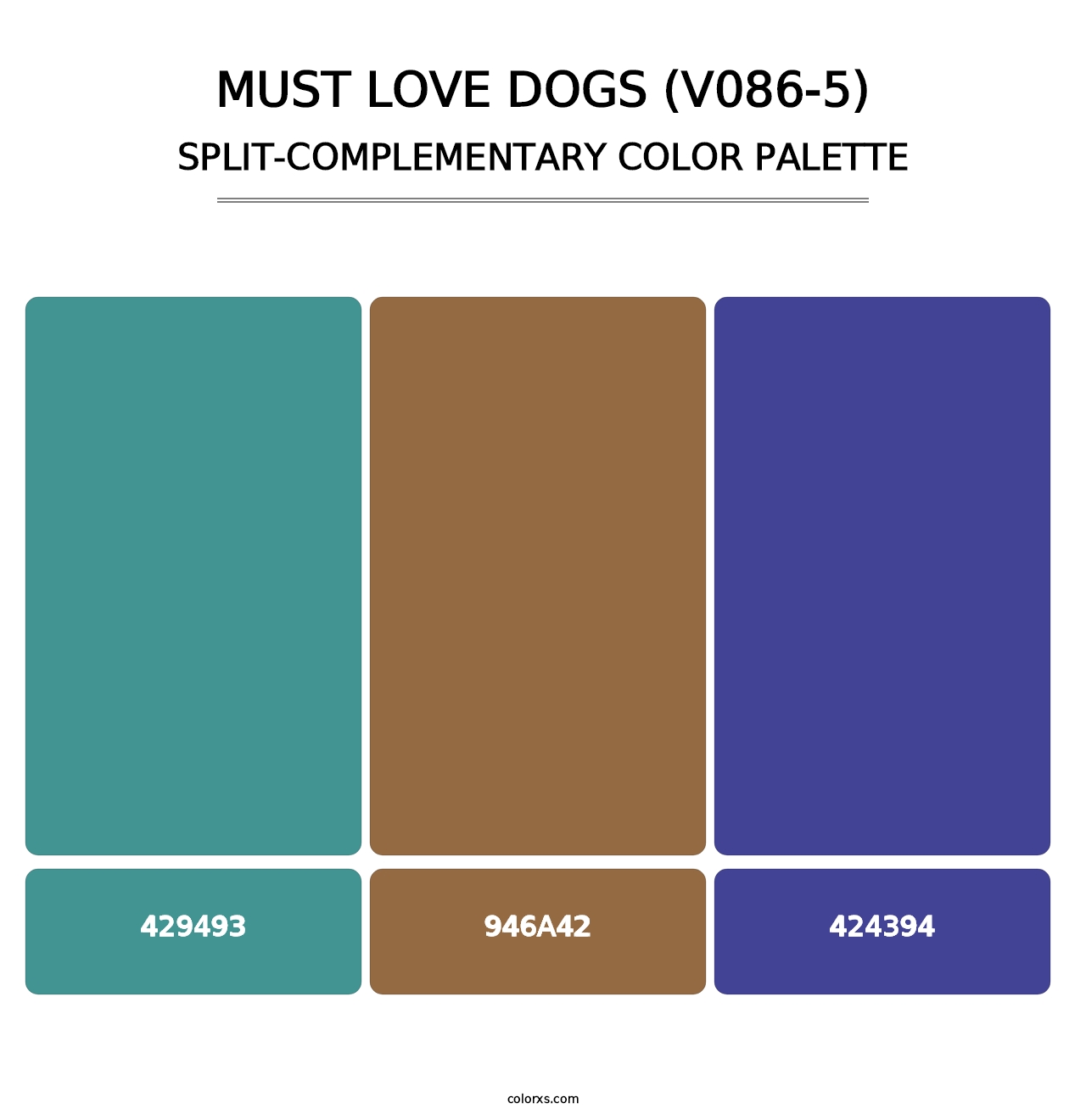 Must Love Dogs (V086-5) - Split-Complementary Color Palette