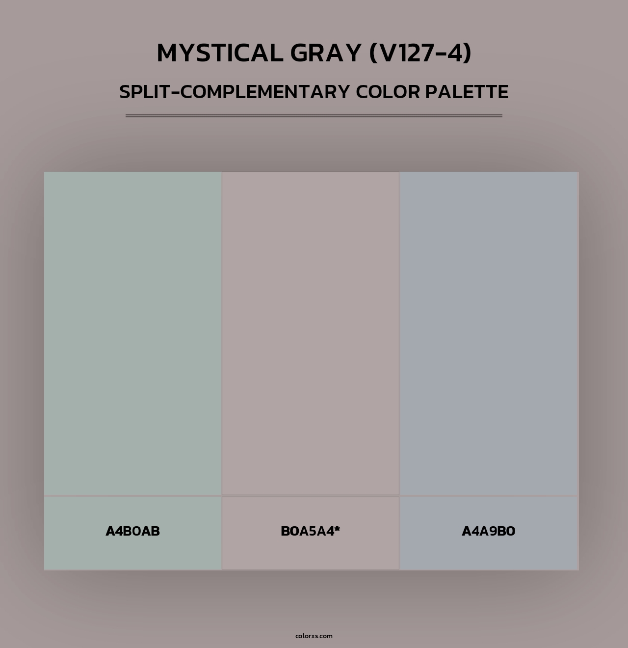 Mystical Gray (V127-4) - Split-Complementary Color Palette