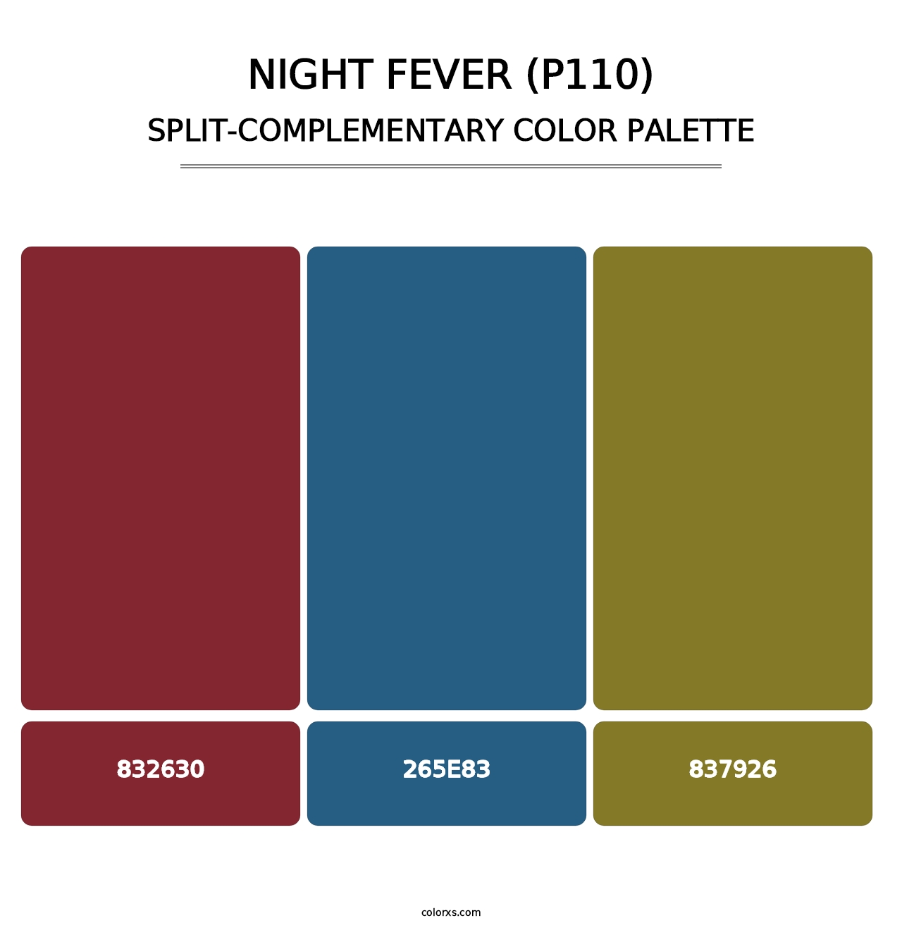 Night Fever (P110) - Split-Complementary Color Palette