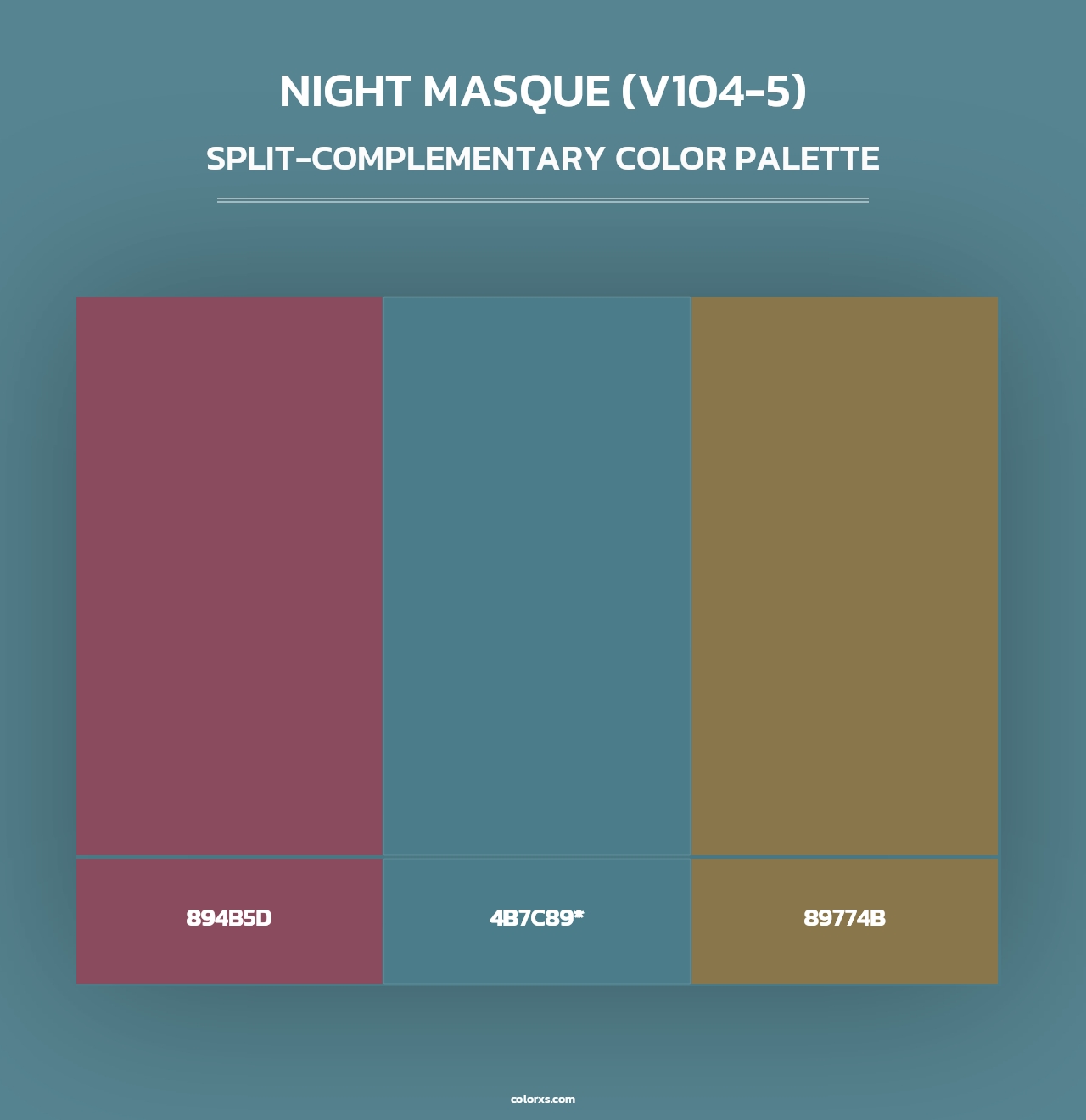 Night Masque (V104-5) - Split-Complementary Color Palette
