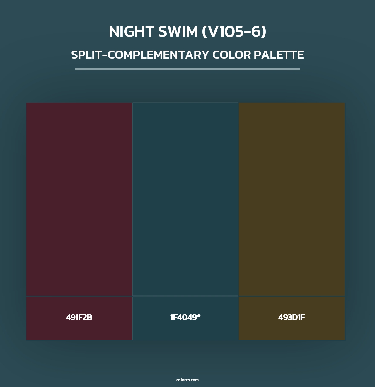 Night Swim (V105-6) - Split-Complementary Color Palette