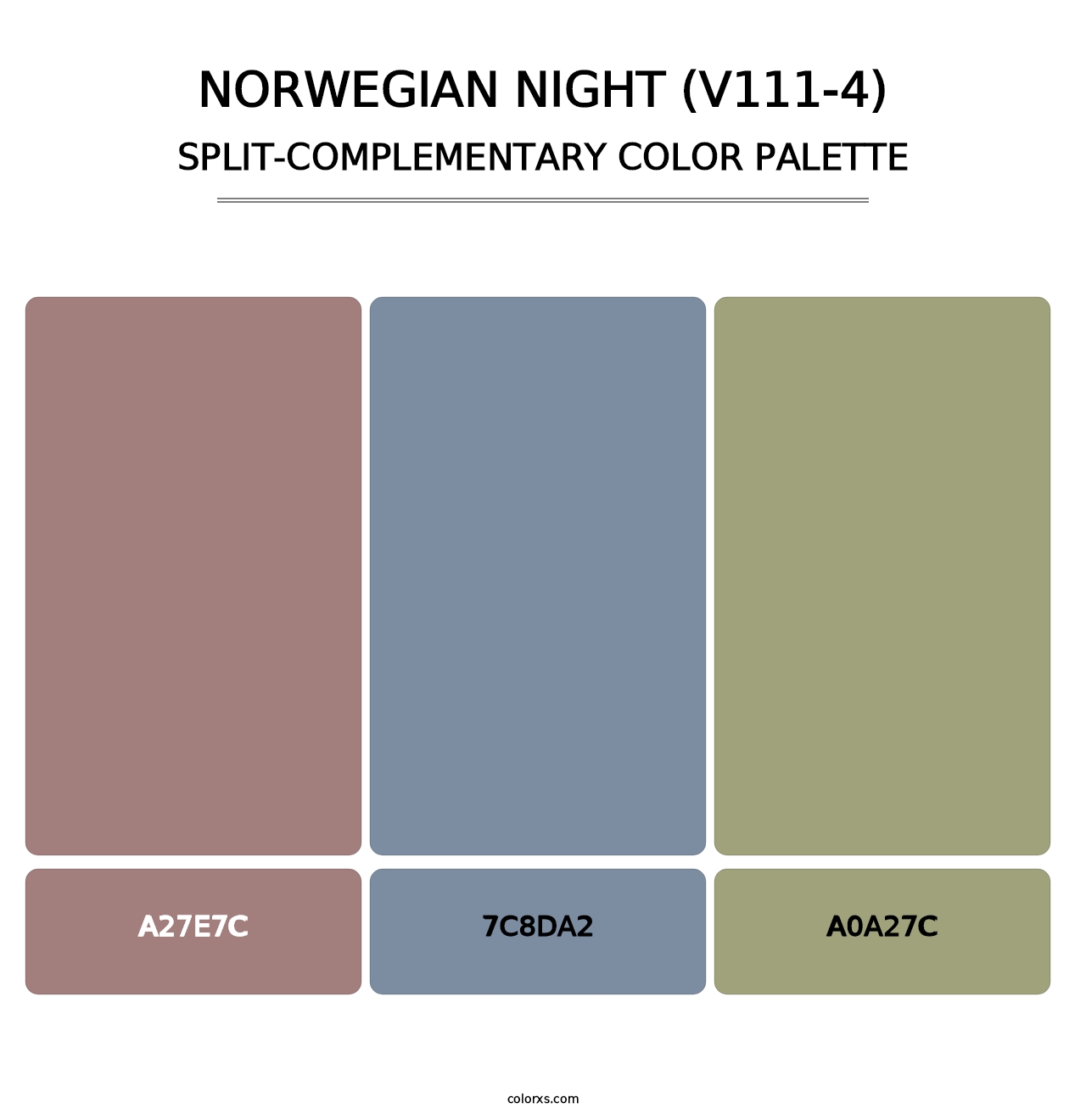 Norwegian Night (V111-4) - Split-Complementary Color Palette