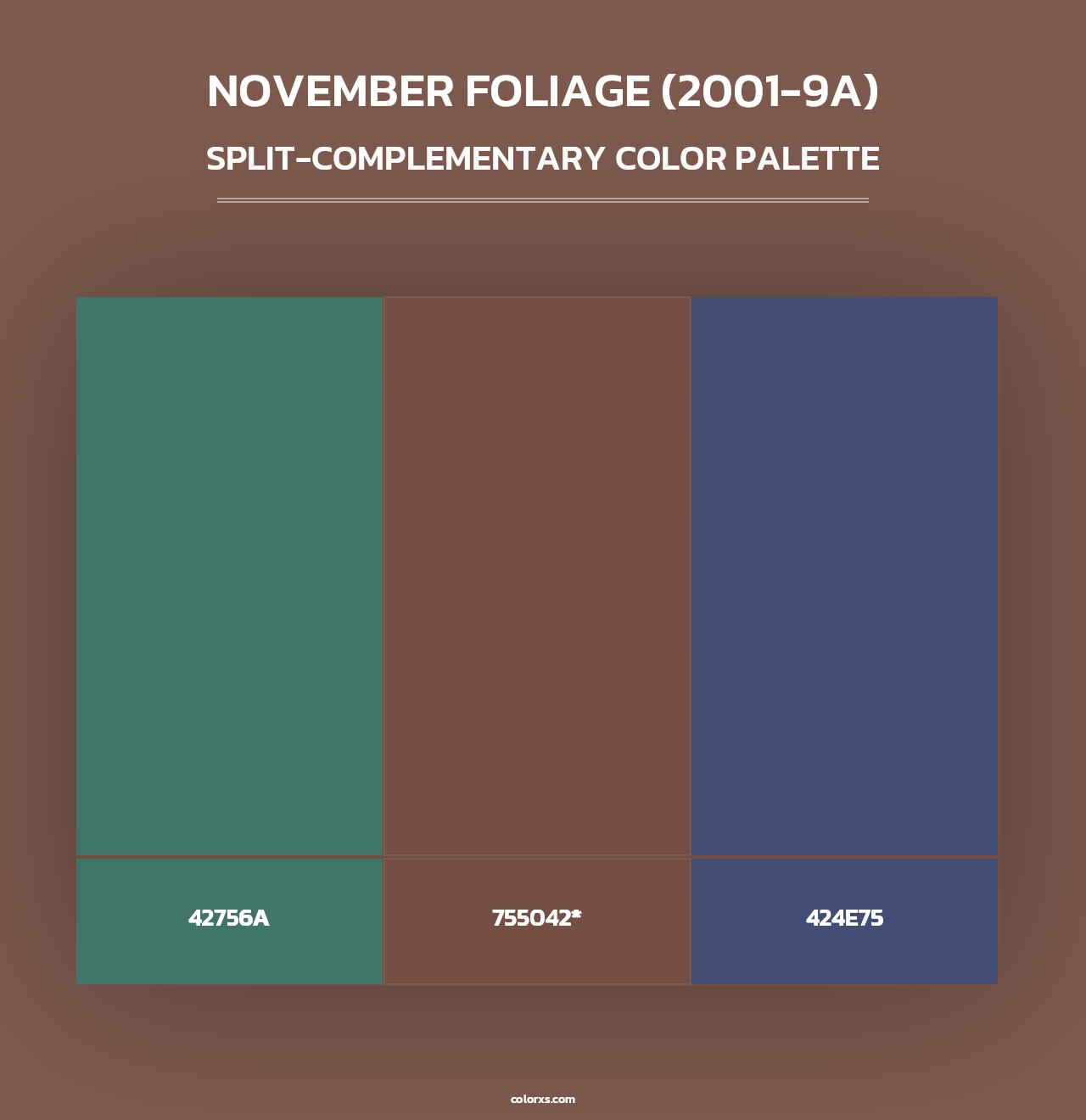 November Foliage (2001-9A) - Split-Complementary Color Palette