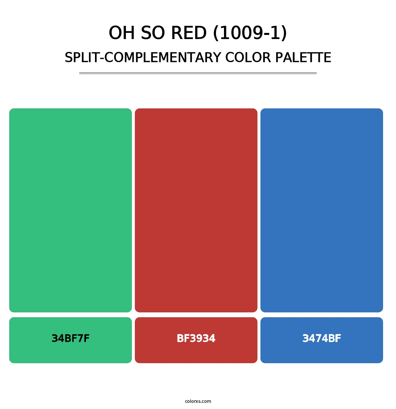 Oh So Red (1009-1) - Split-Complementary Color Palette