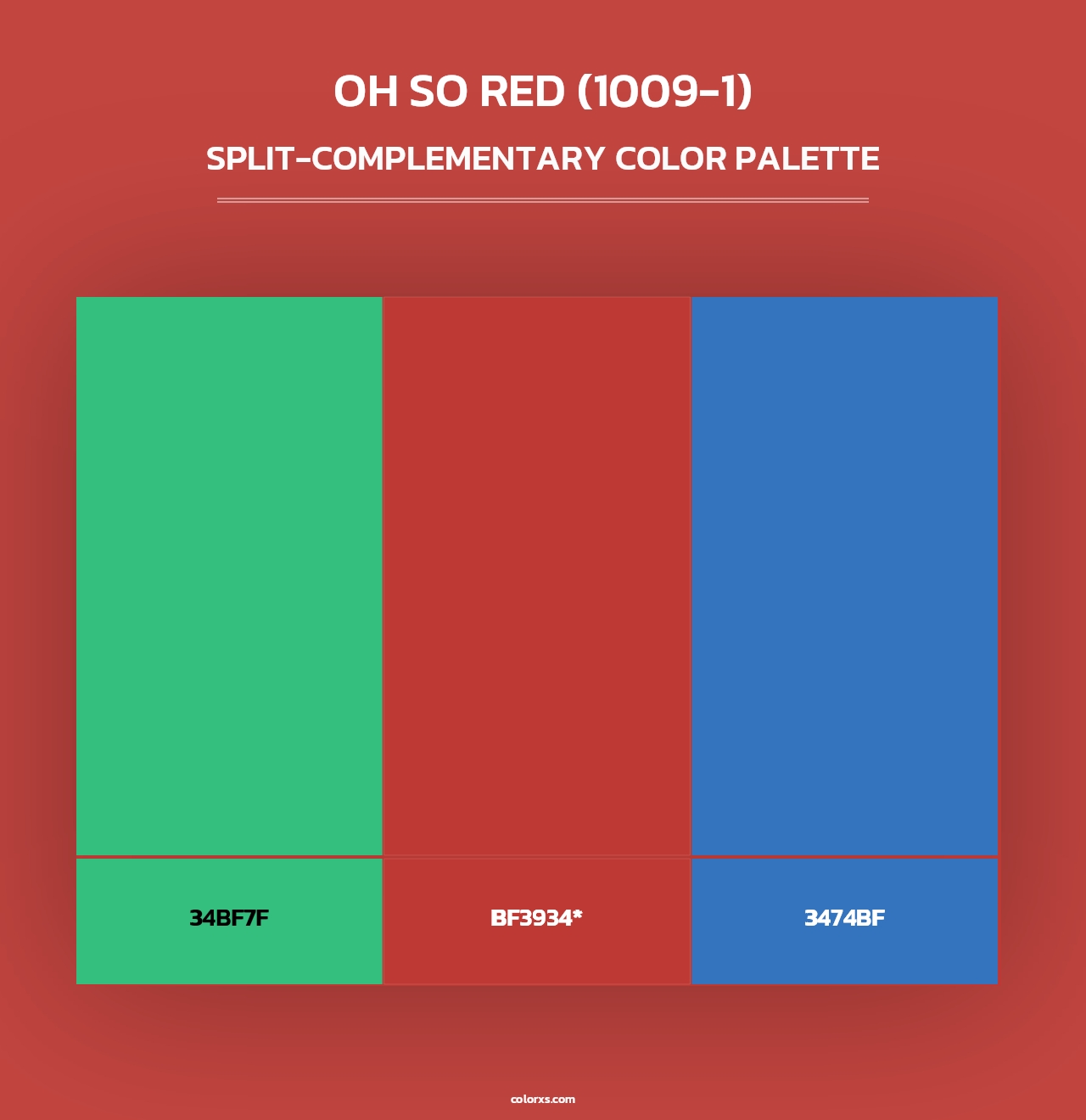 Oh So Red (1009-1) - Split-Complementary Color Palette