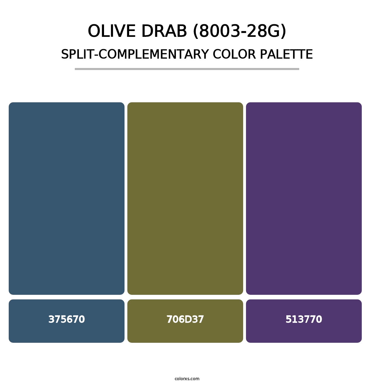 Olive Drab (8003-28G) - Split-Complementary Color Palette