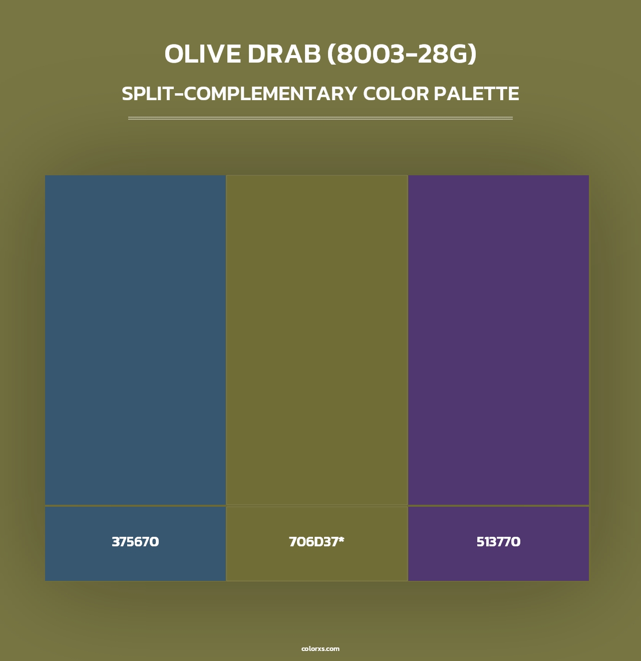Olive Drab (8003-28G) - Split-Complementary Color Palette