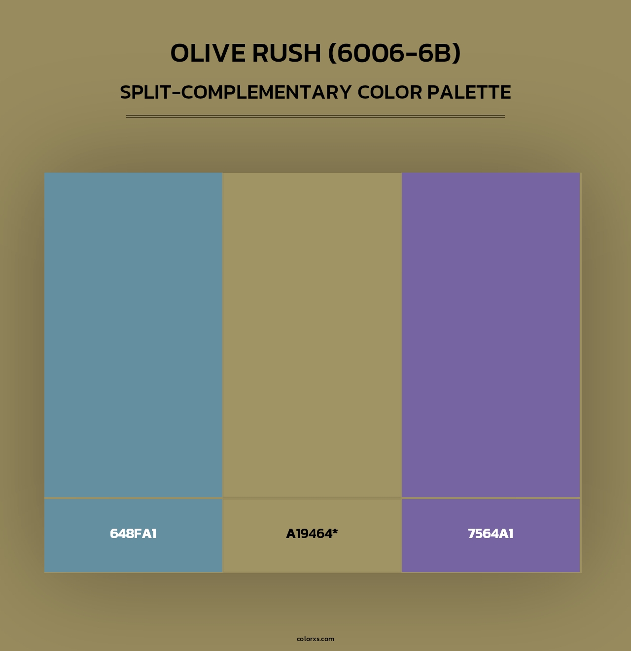 Olive Rush (6006-6B) - Split-Complementary Color Palette