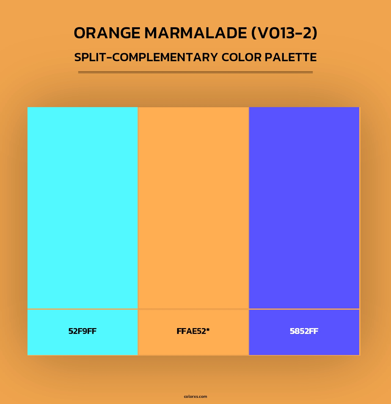 Orange Marmalade (V013-2) - Split-Complementary Color Palette