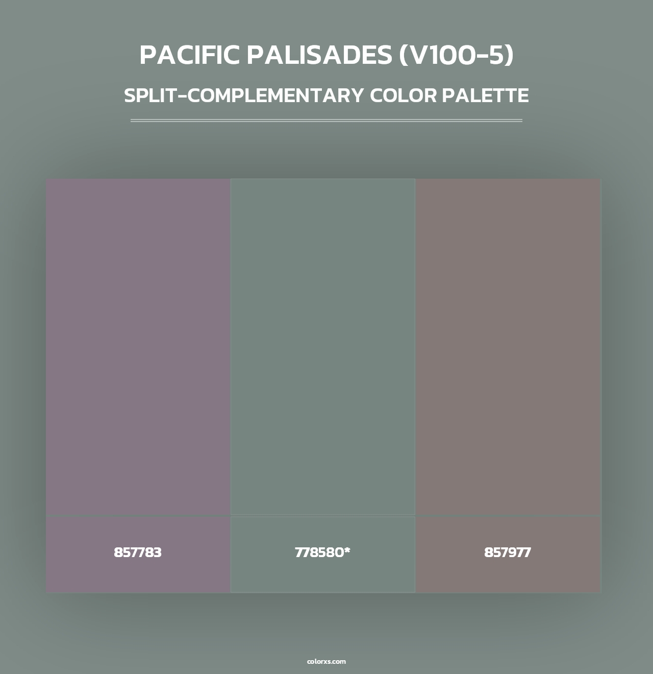 Pacific Palisades (V100-5) - Split-Complementary Color Palette