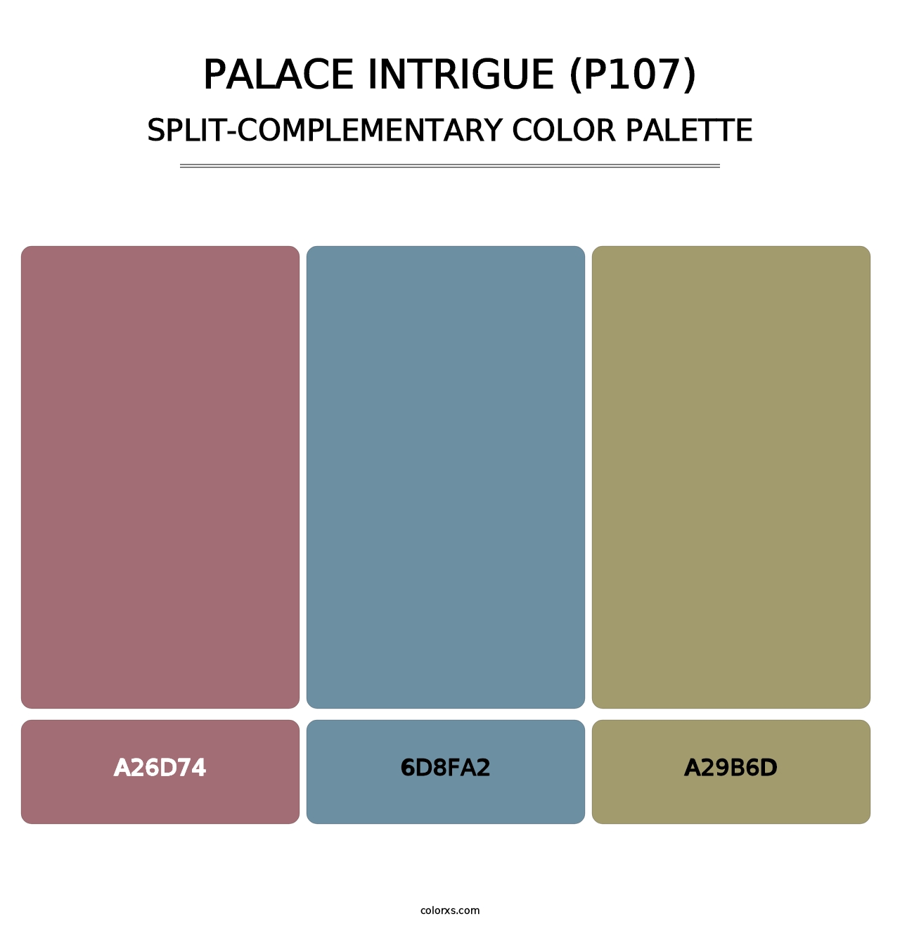 Palace Intrigue (P107) - Split-Complementary Color Palette
