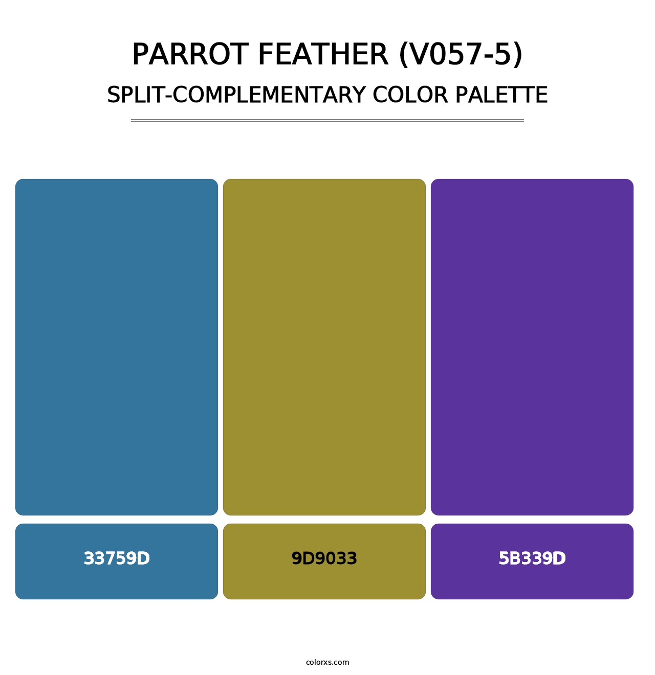 Parrot Feather (V057-5) - Split-Complementary Color Palette