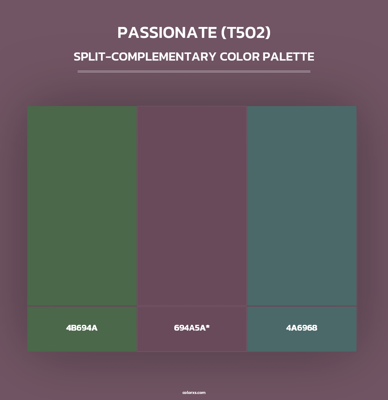 Passionate (T502) - Split-Complementary Color Palette