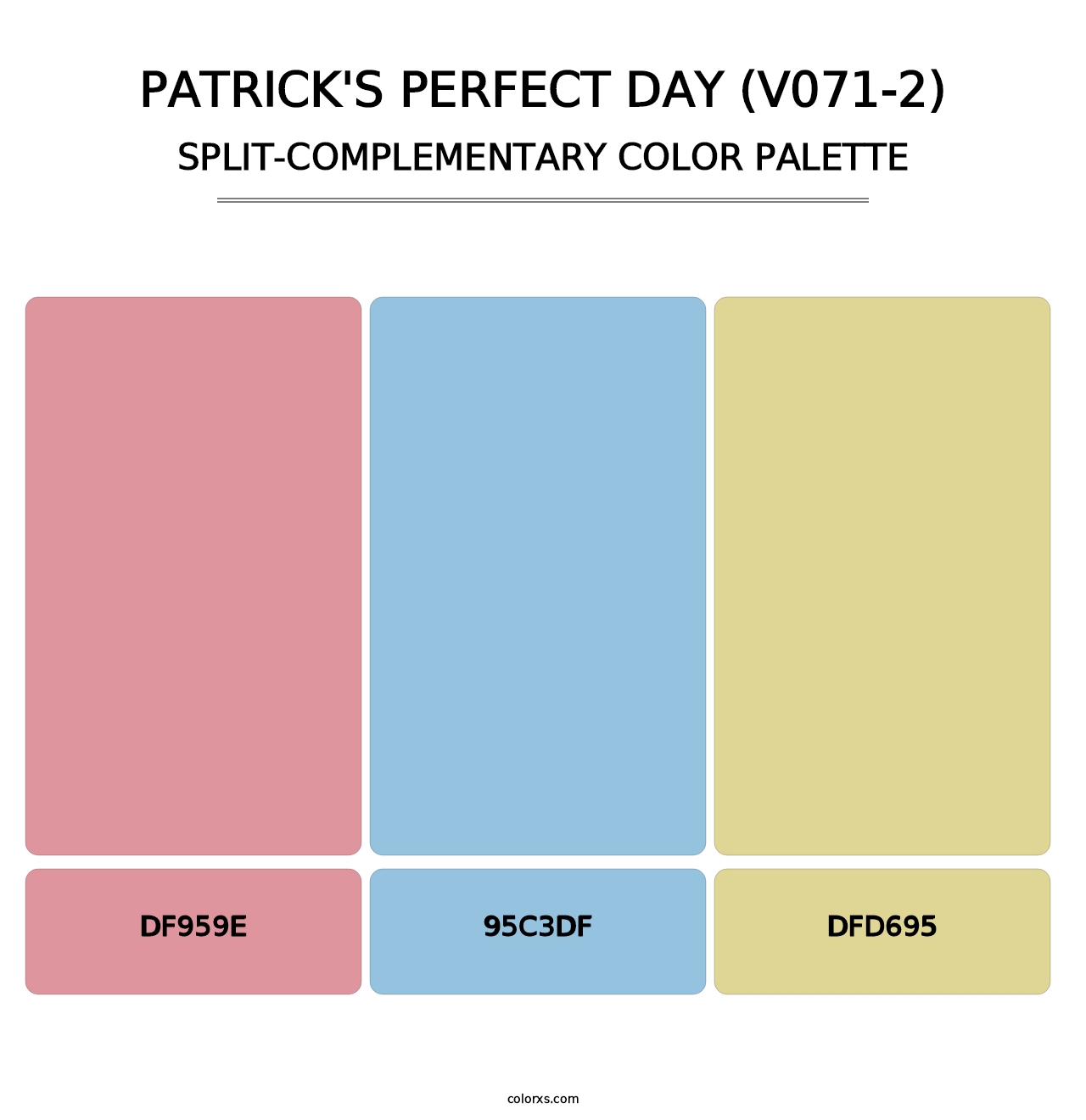 Patrick's Perfect Day (V071-2) - Split-Complementary Color Palette