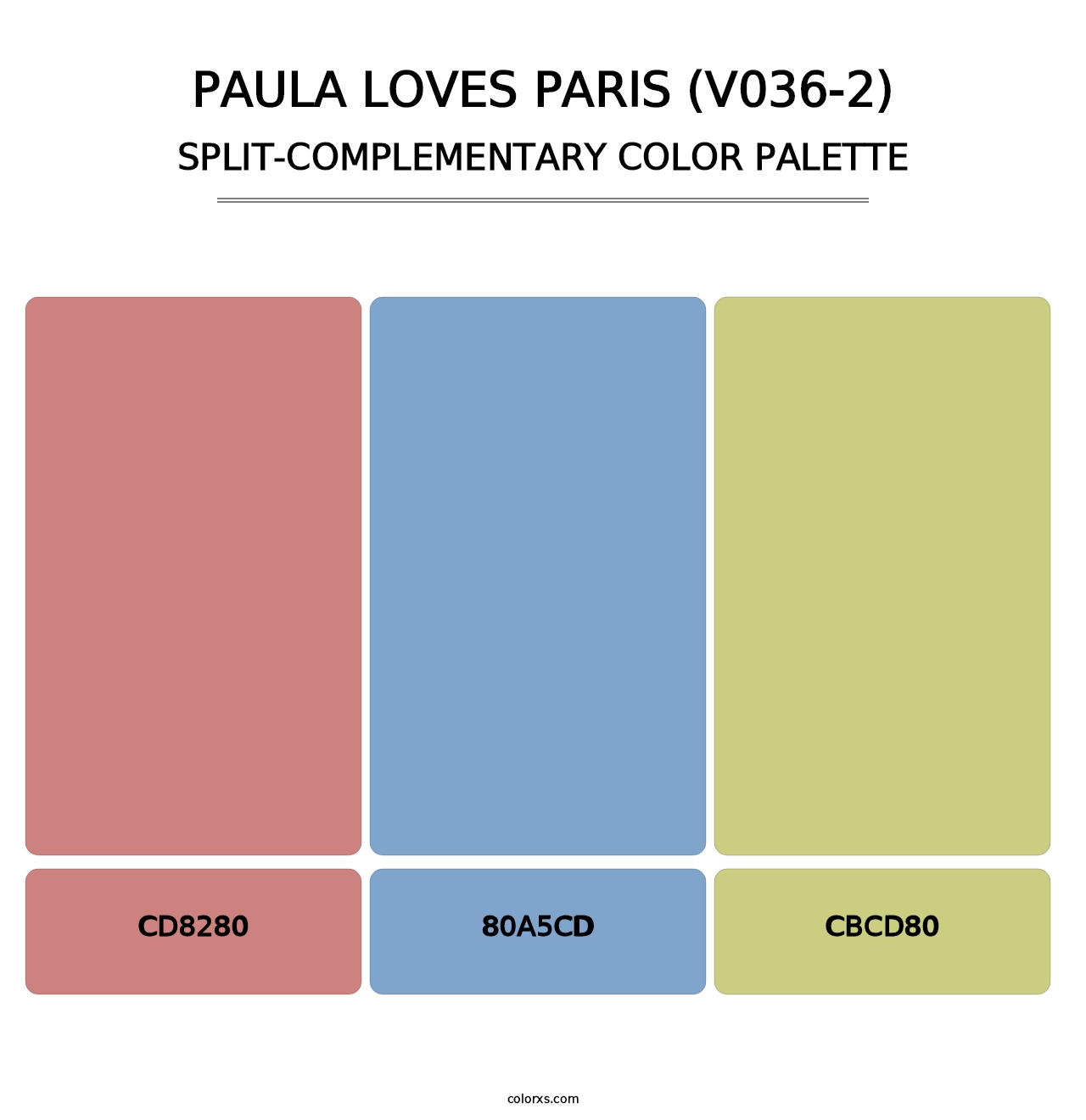 Paula Loves Paris (V036-2) - Split-Complementary Color Palette