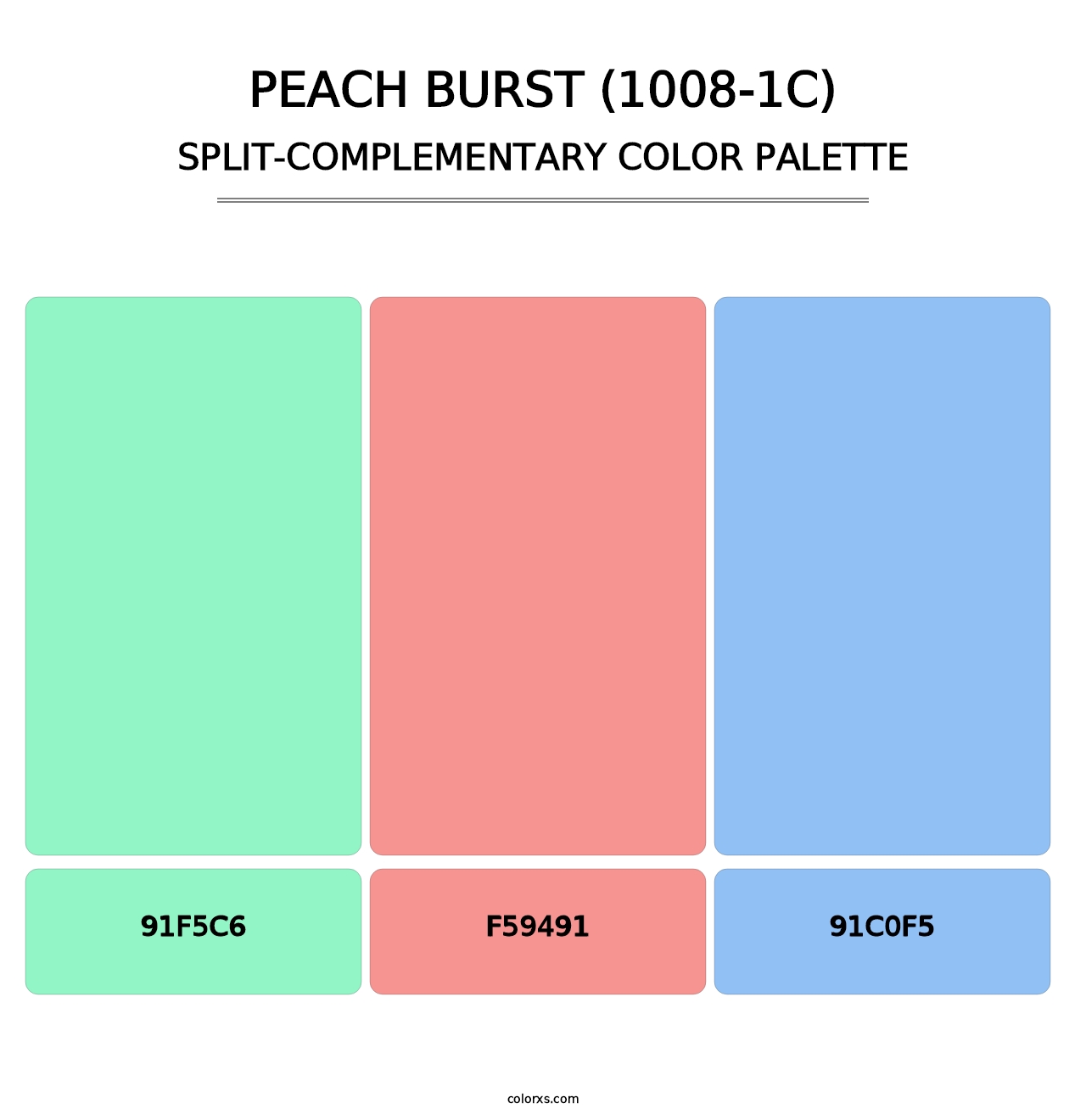 Peach Burst (1008-1C) - Split-Complementary Color Palette