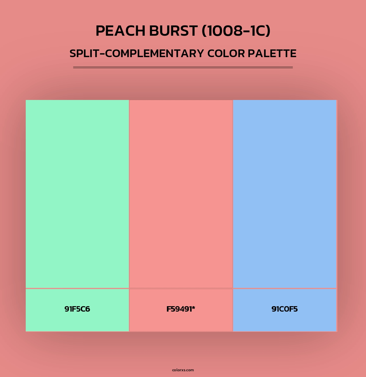 Peach Burst (1008-1C) - Split-Complementary Color Palette
