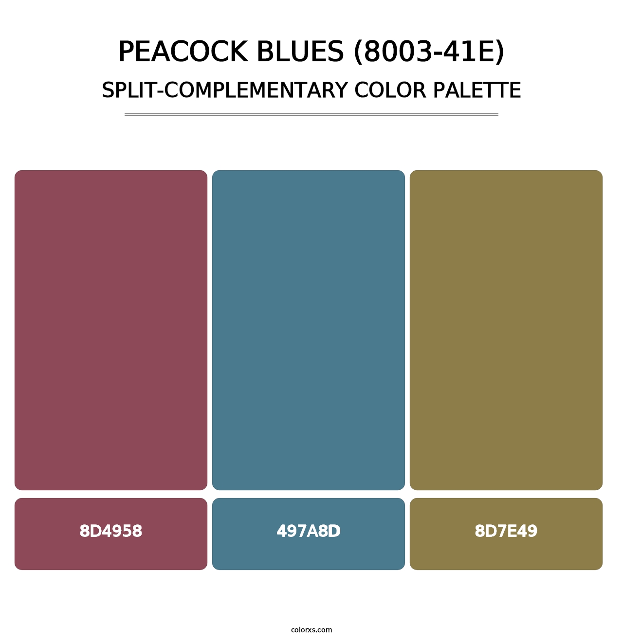 Peacock Blues (8003-41E) - Split-Complementary Color Palette