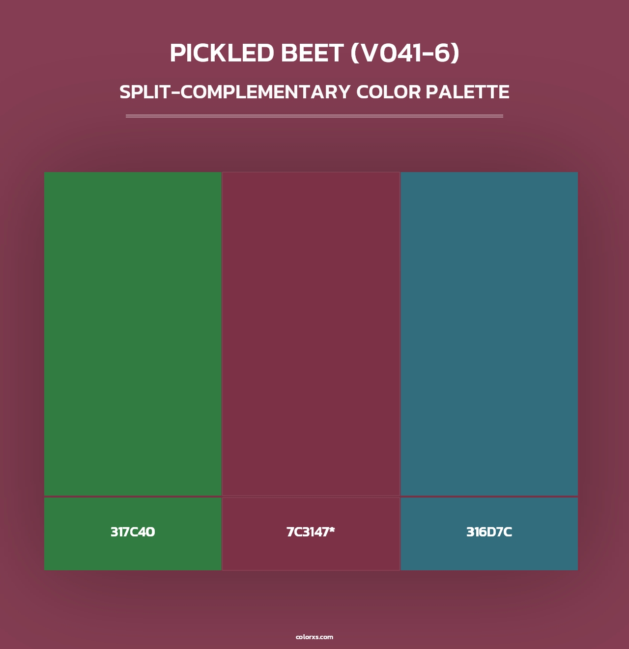 Pickled Beet (V041-6) - Split-Complementary Color Palette