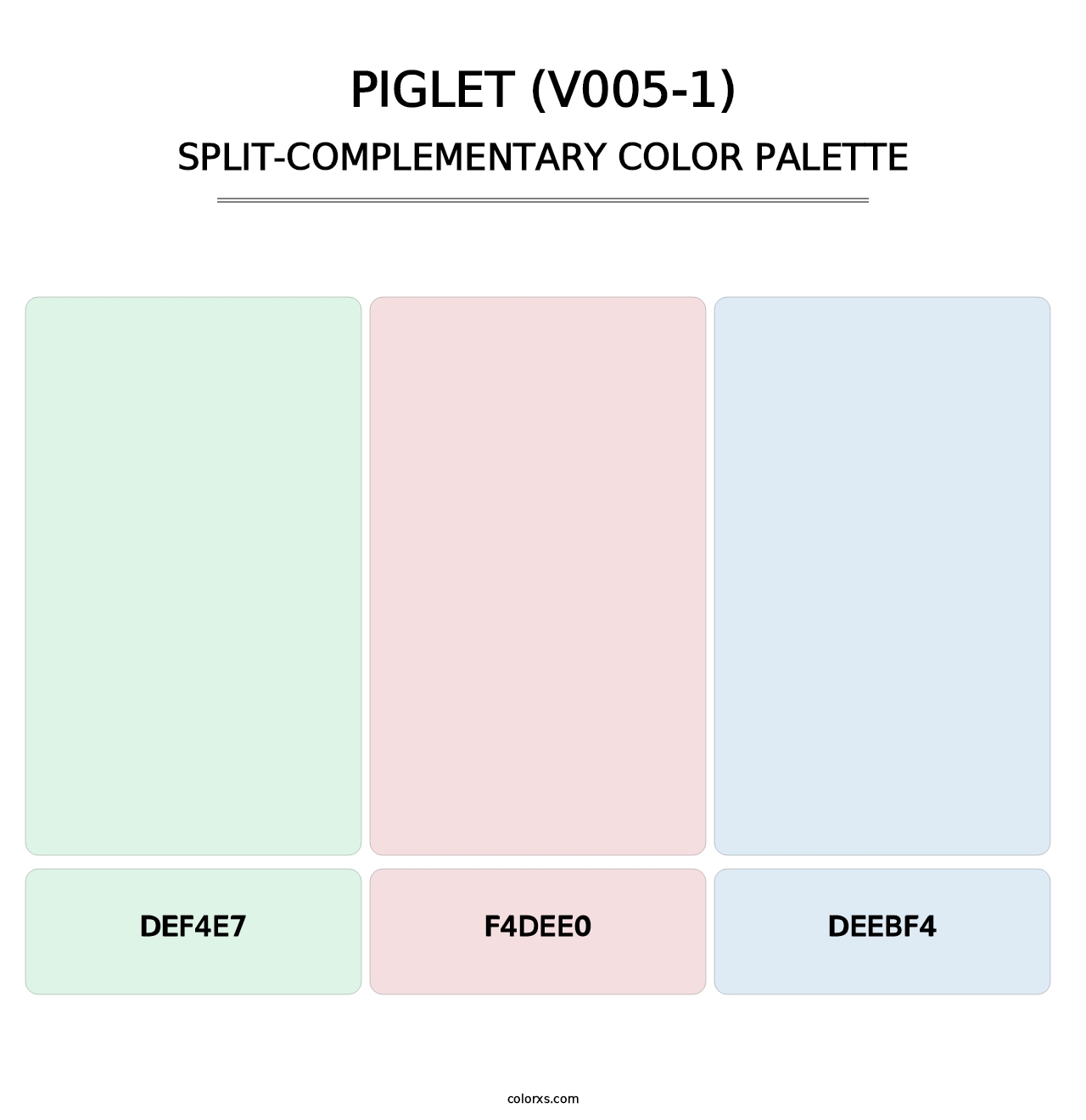 Piglet (V005-1) - Split-Complementary Color Palette