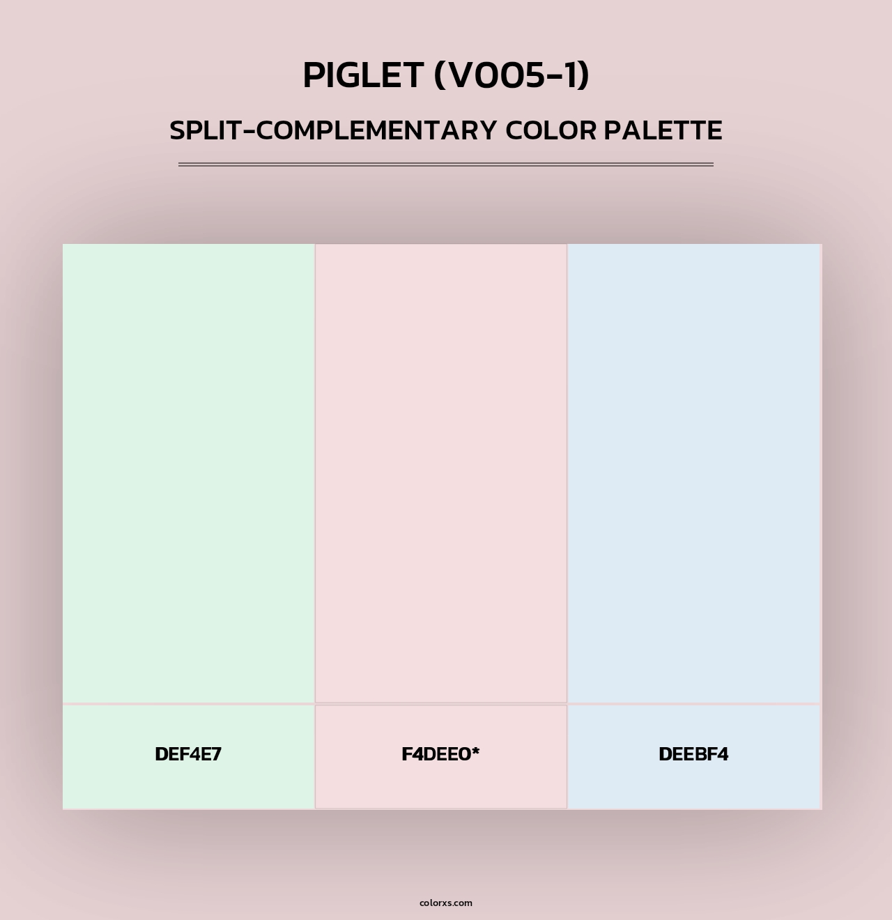Piglet (V005-1) - Split-Complementary Color Palette