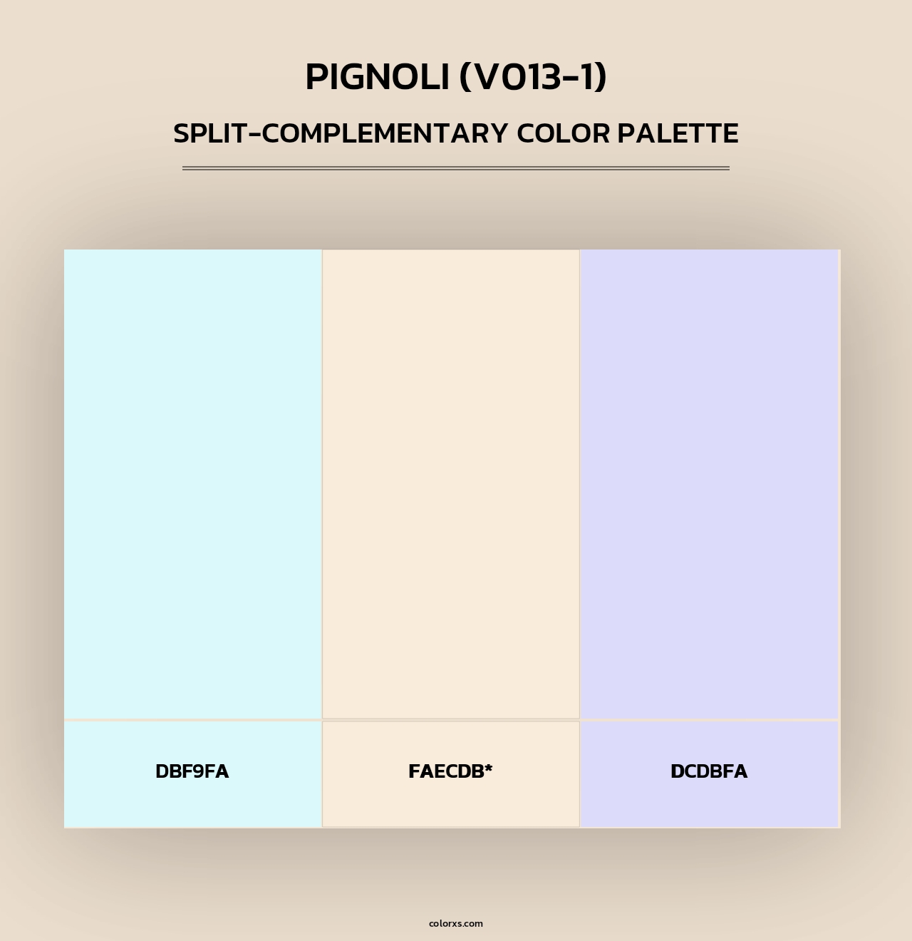 Pignoli (V013-1) - Split-Complementary Color Palette