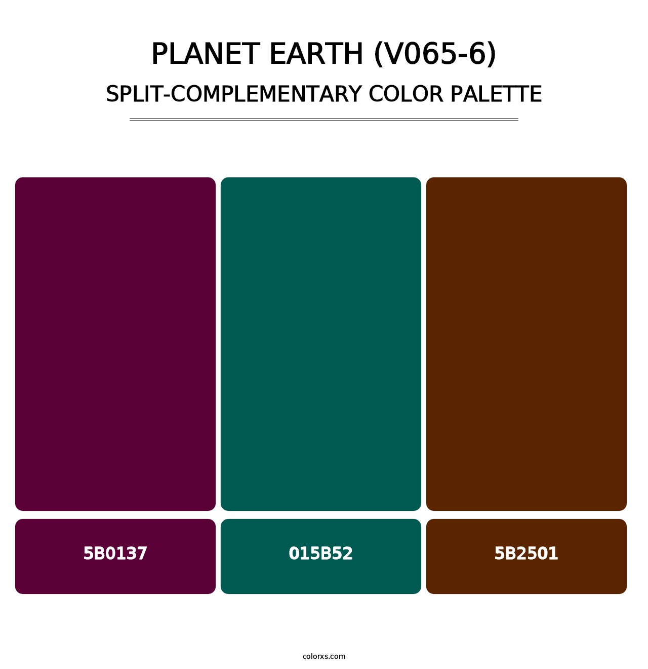 Planet Earth (V065-6) - Split-Complementary Color Palette