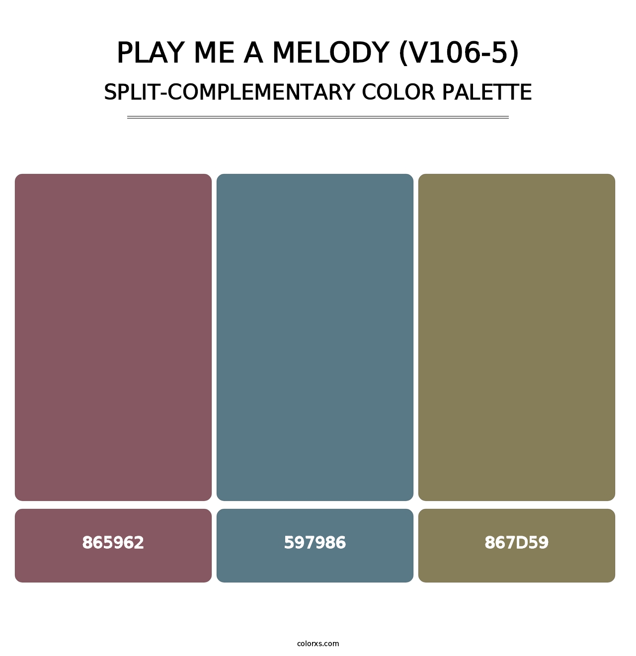 Play Me a Melody (V106-5) - Split-Complementary Color Palette