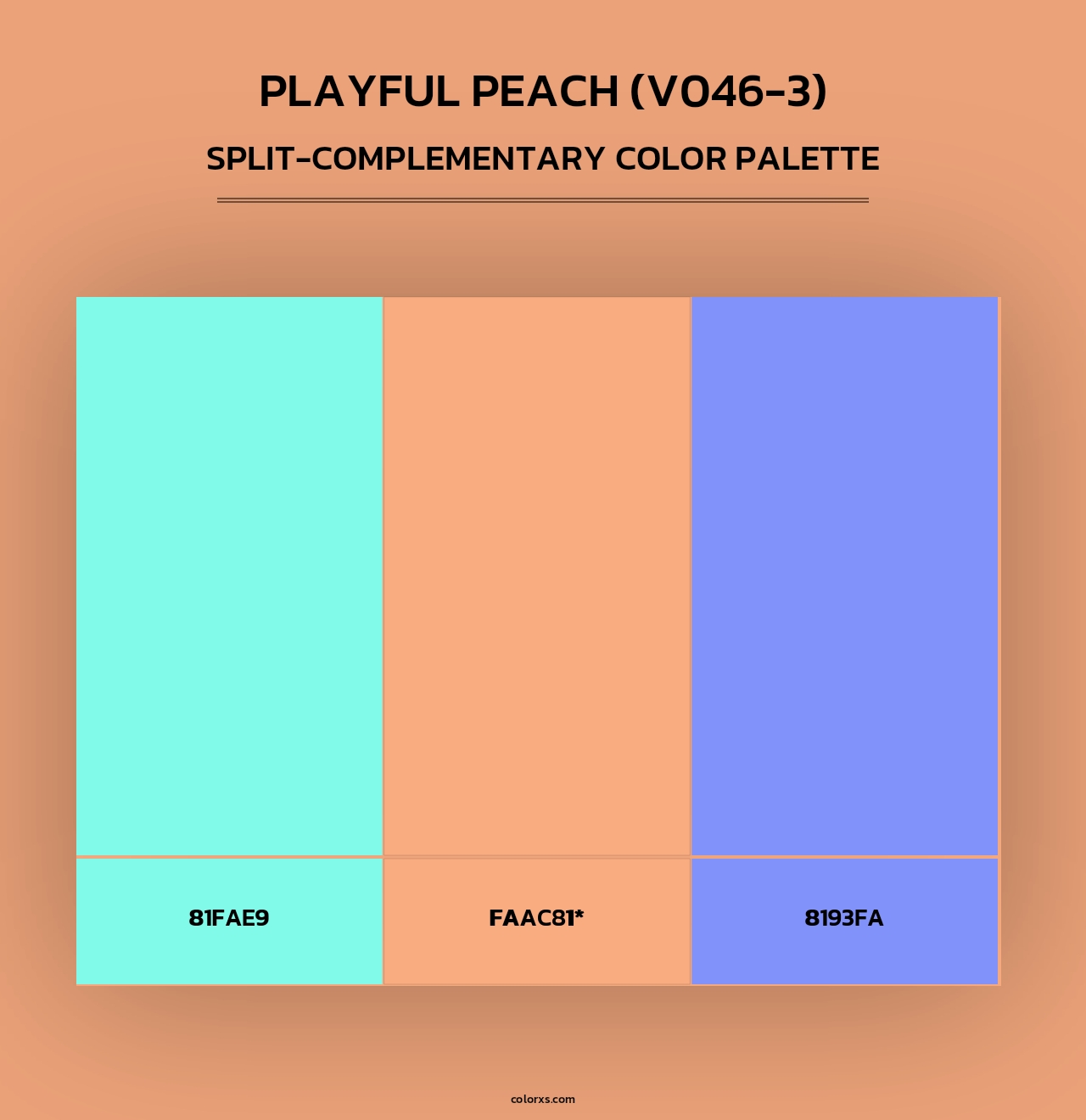 Playful Peach (V046-3) - Split-Complementary Color Palette