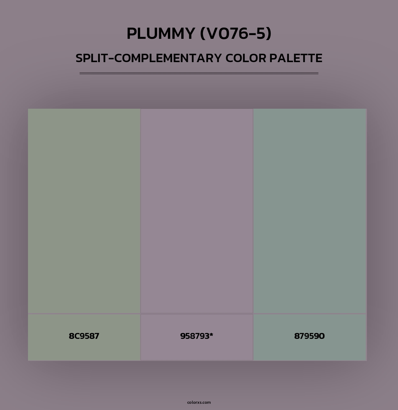 Plummy (V076-5) - Split-Complementary Color Palette