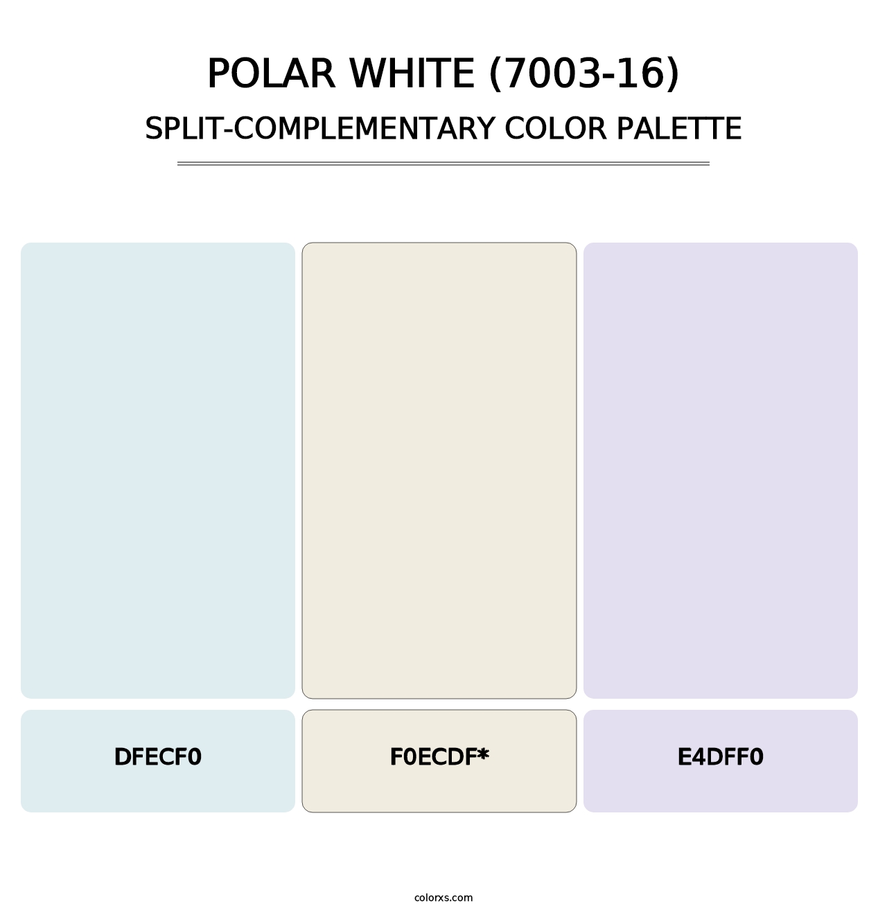Polar White (7003-16) - Split-Complementary Color Palette
