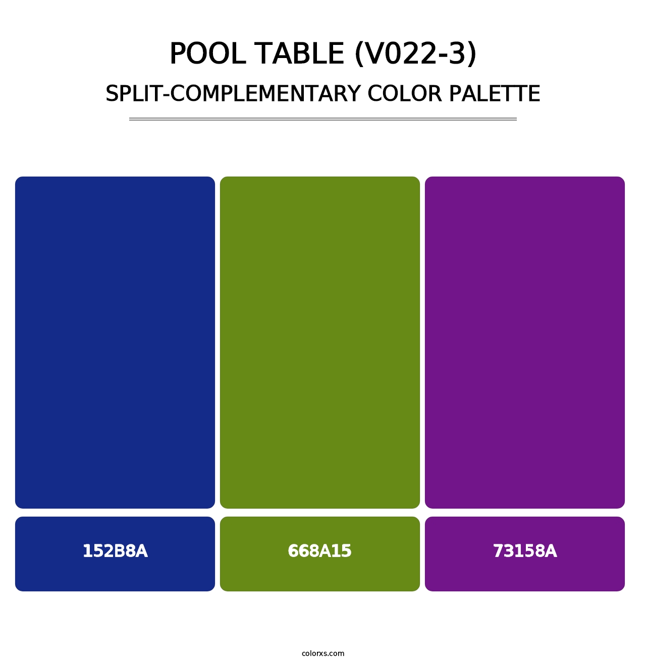 Pool Table (V022-3) - Split-Complementary Color Palette