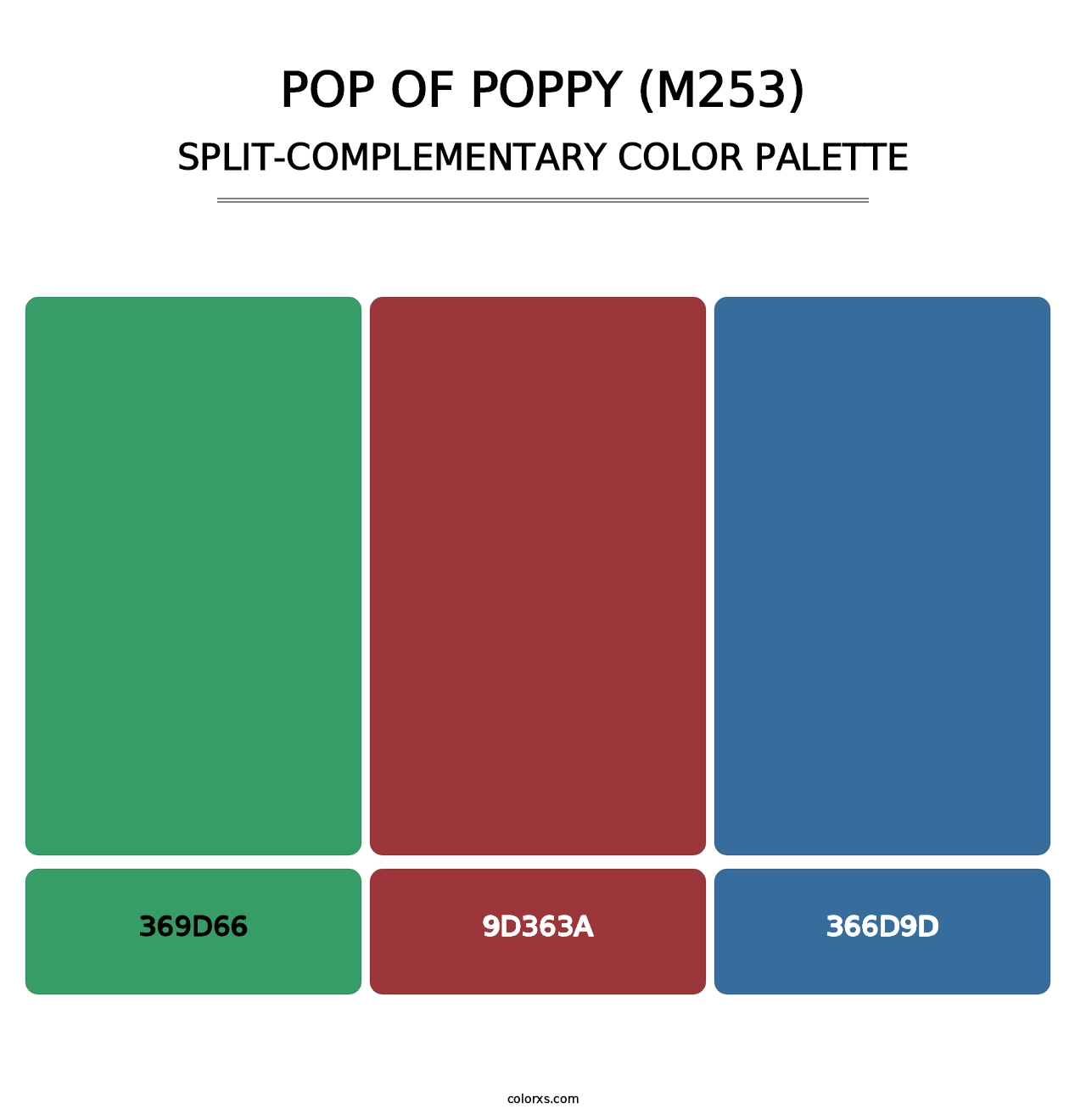 Pop of Poppy (M253) - Split-Complementary Color Palette