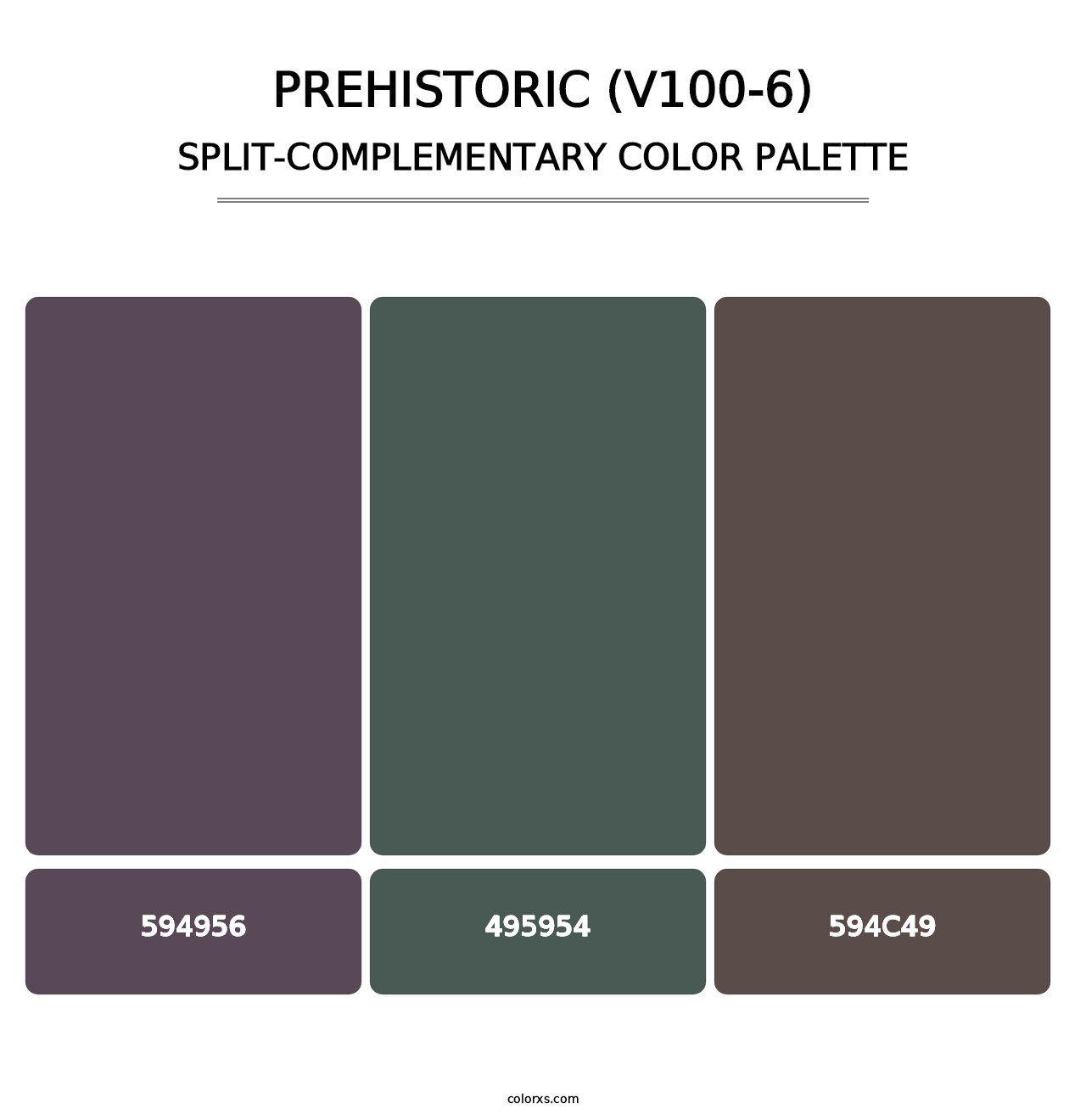Prehistoric (V100-6) - Split-Complementary Color Palette