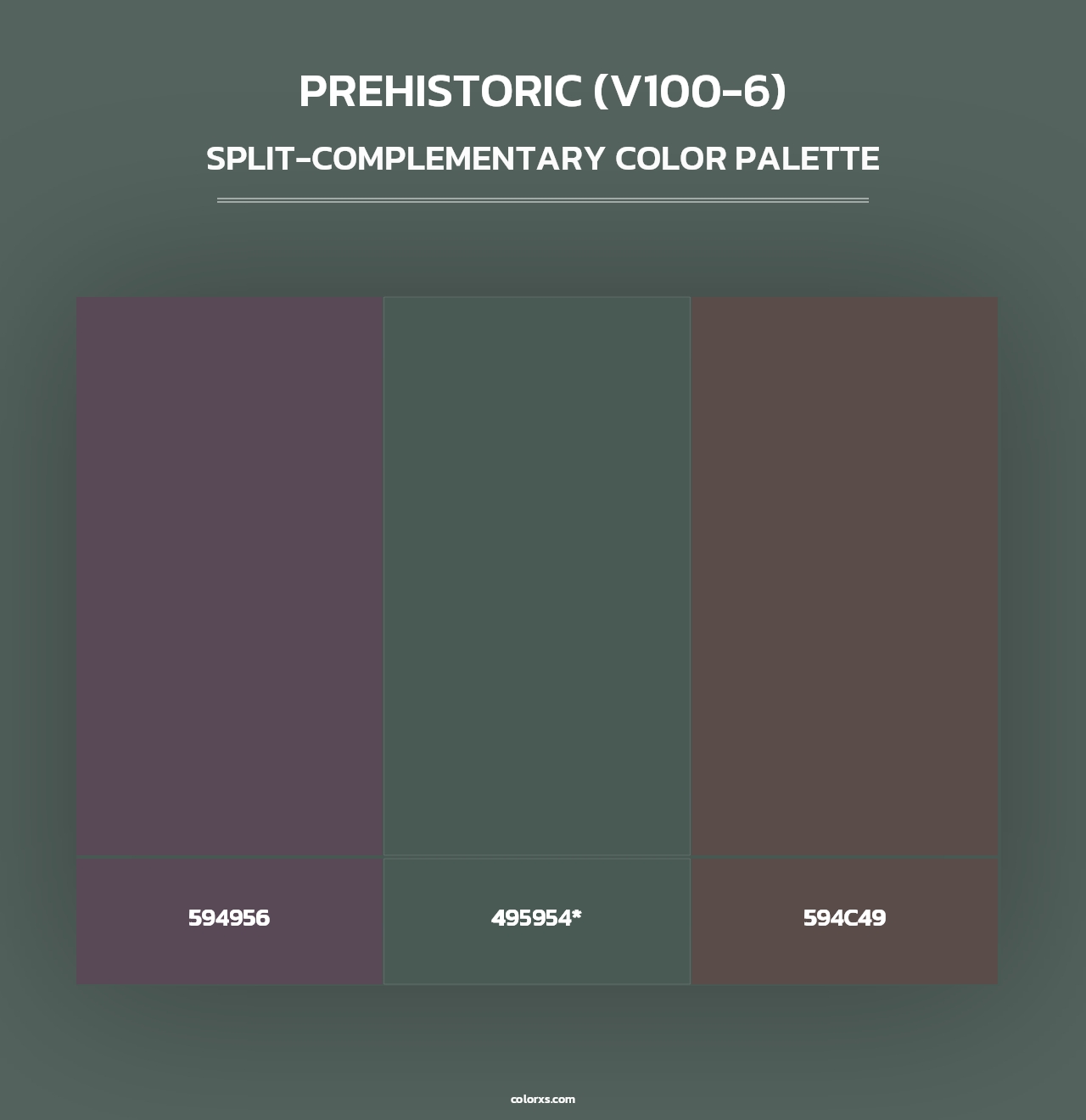 Prehistoric (V100-6) - Split-Complementary Color Palette