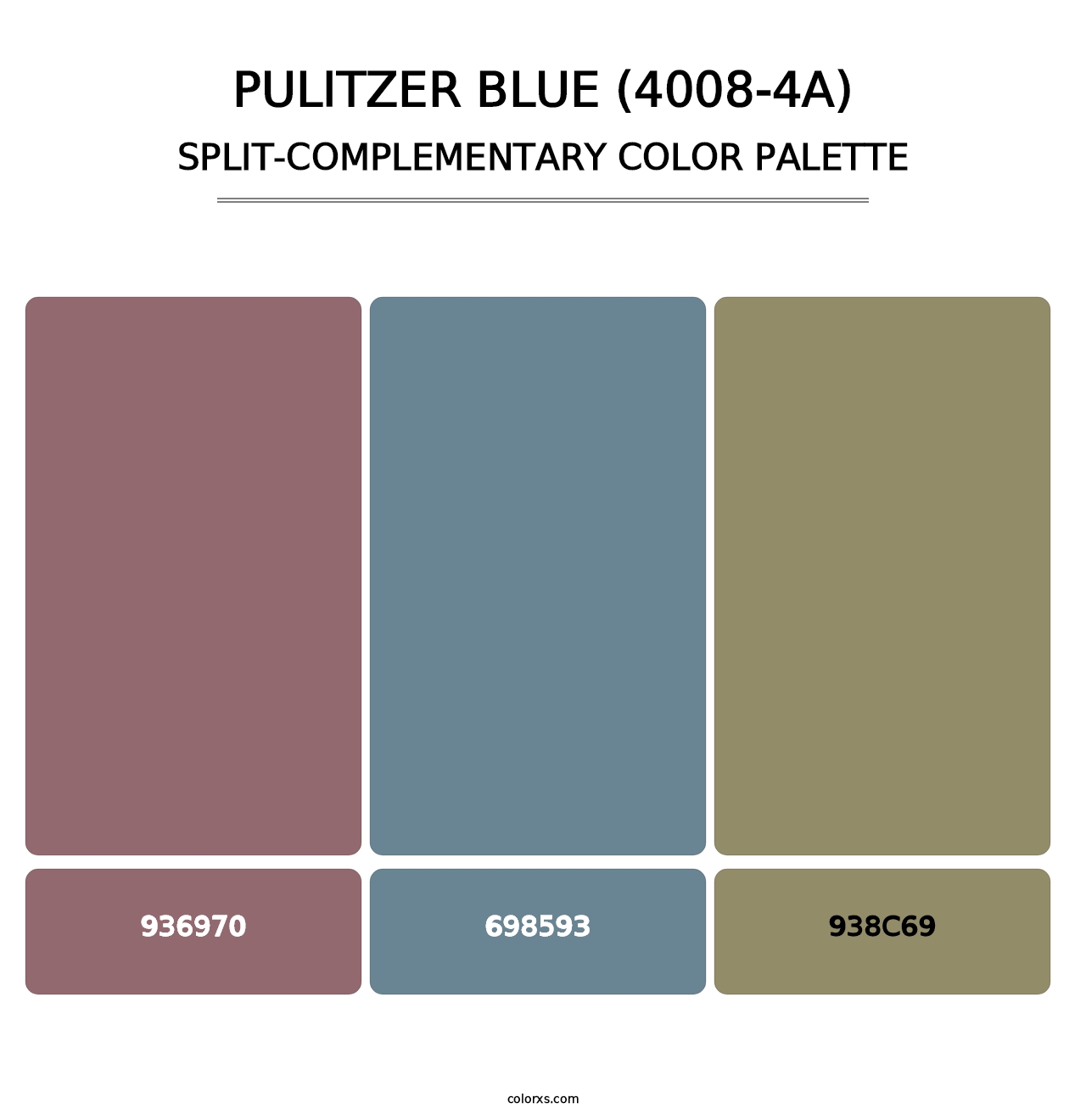 Pulitzer Blue (4008-4A) - Split-Complementary Color Palette
