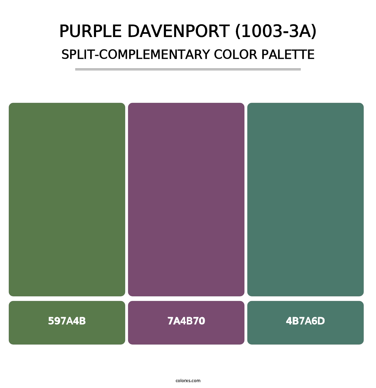 Purple Davenport (1003-3A) - Split-Complementary Color Palette