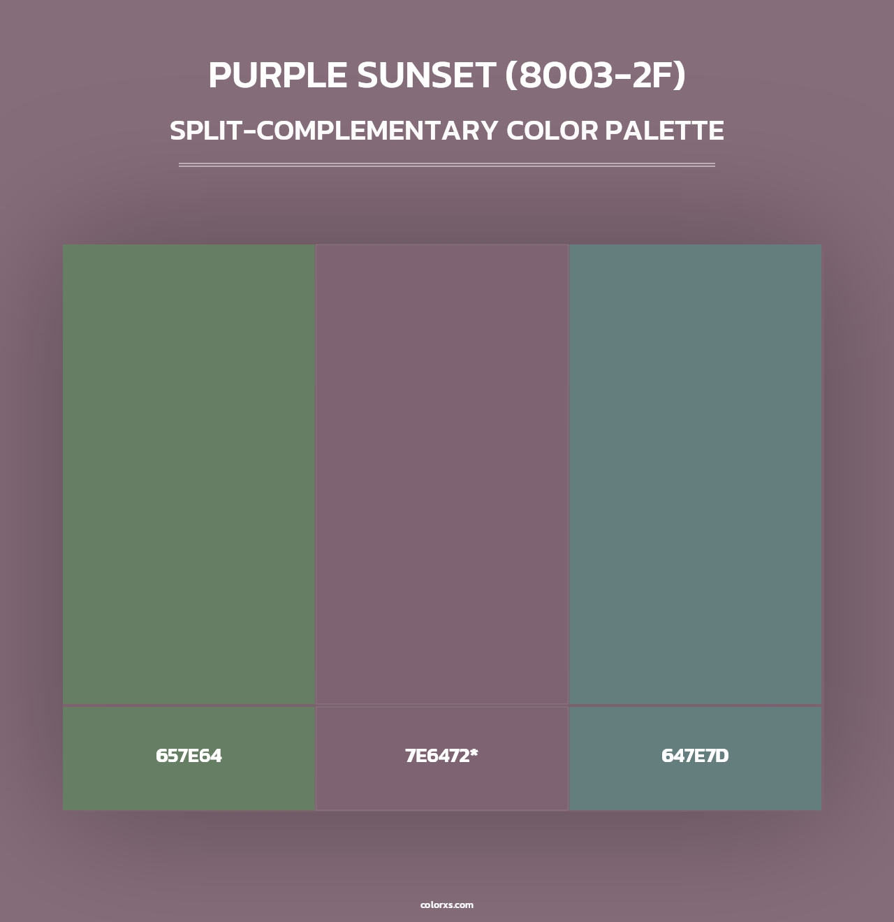 Purple Sunset (8003-2F) - Split-Complementary Color Palette