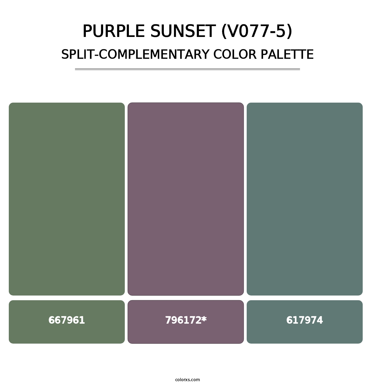 Purple Sunset (V077-5) - Split-Complementary Color Palette
