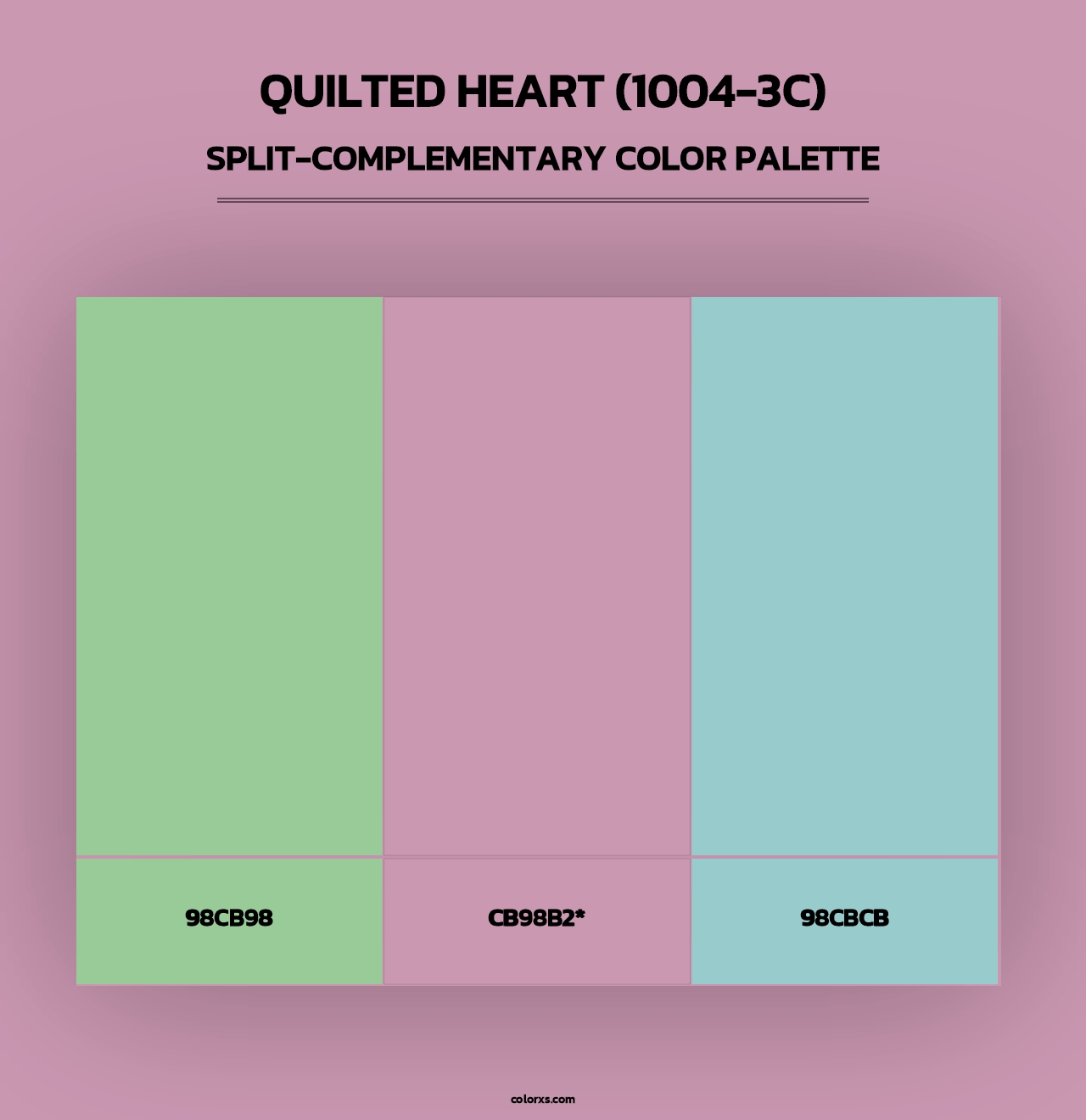 Quilted Heart (1004-3C) - Split-Complementary Color Palette