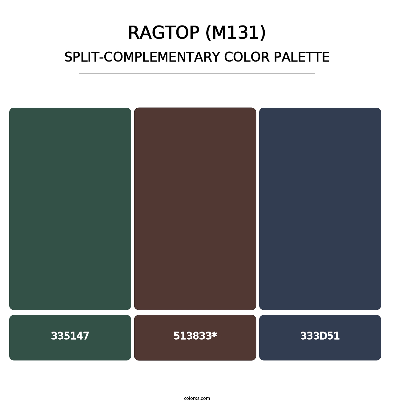 Ragtop (M131) - Split-Complementary Color Palette