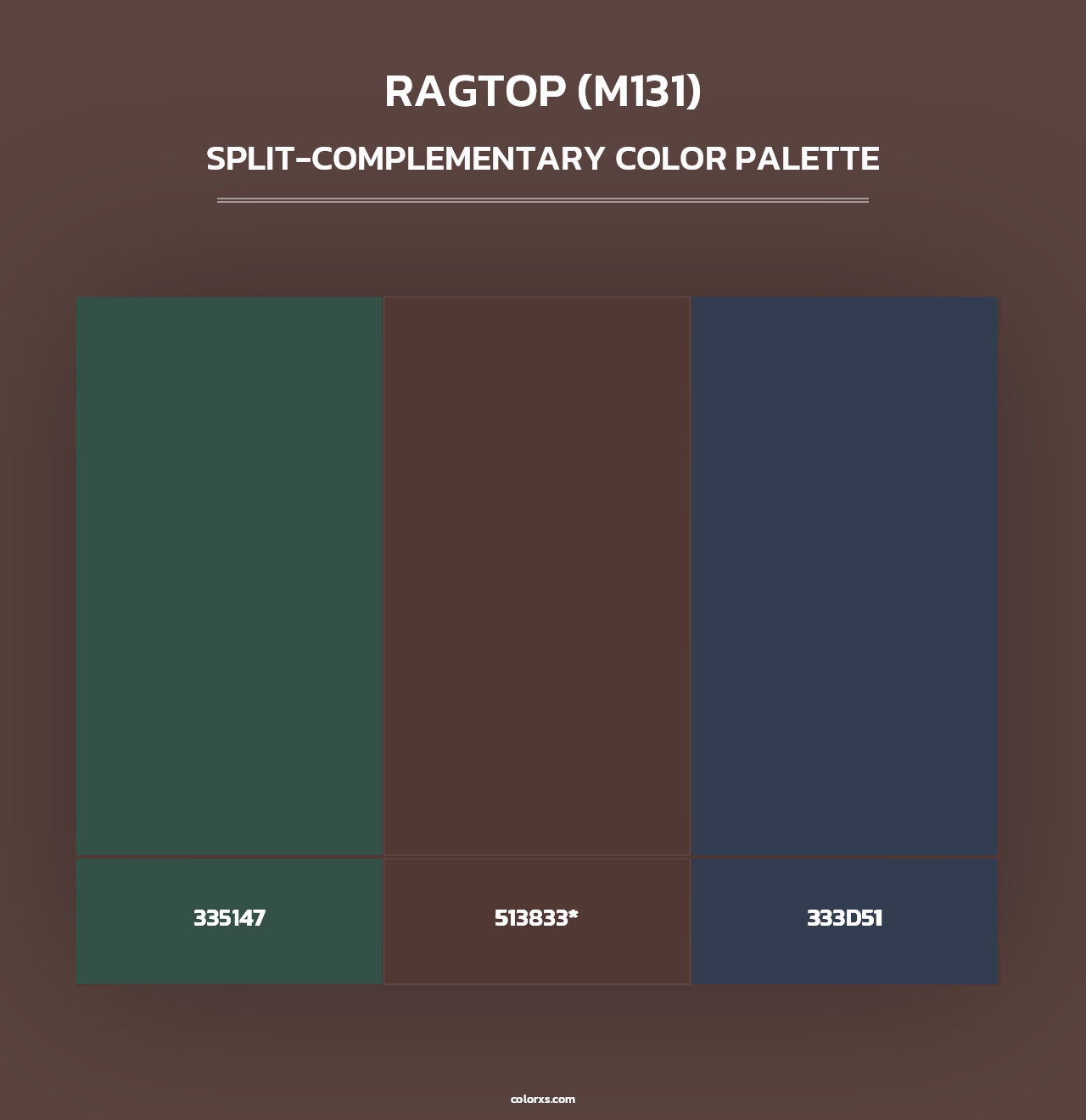 Ragtop (M131) - Split-Complementary Color Palette