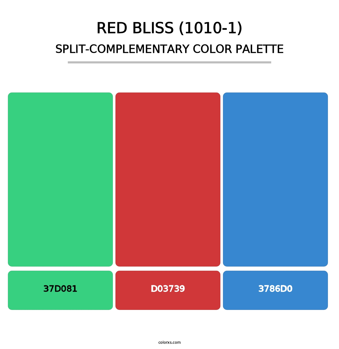 Red Bliss (1010-1) - Split-Complementary Color Palette