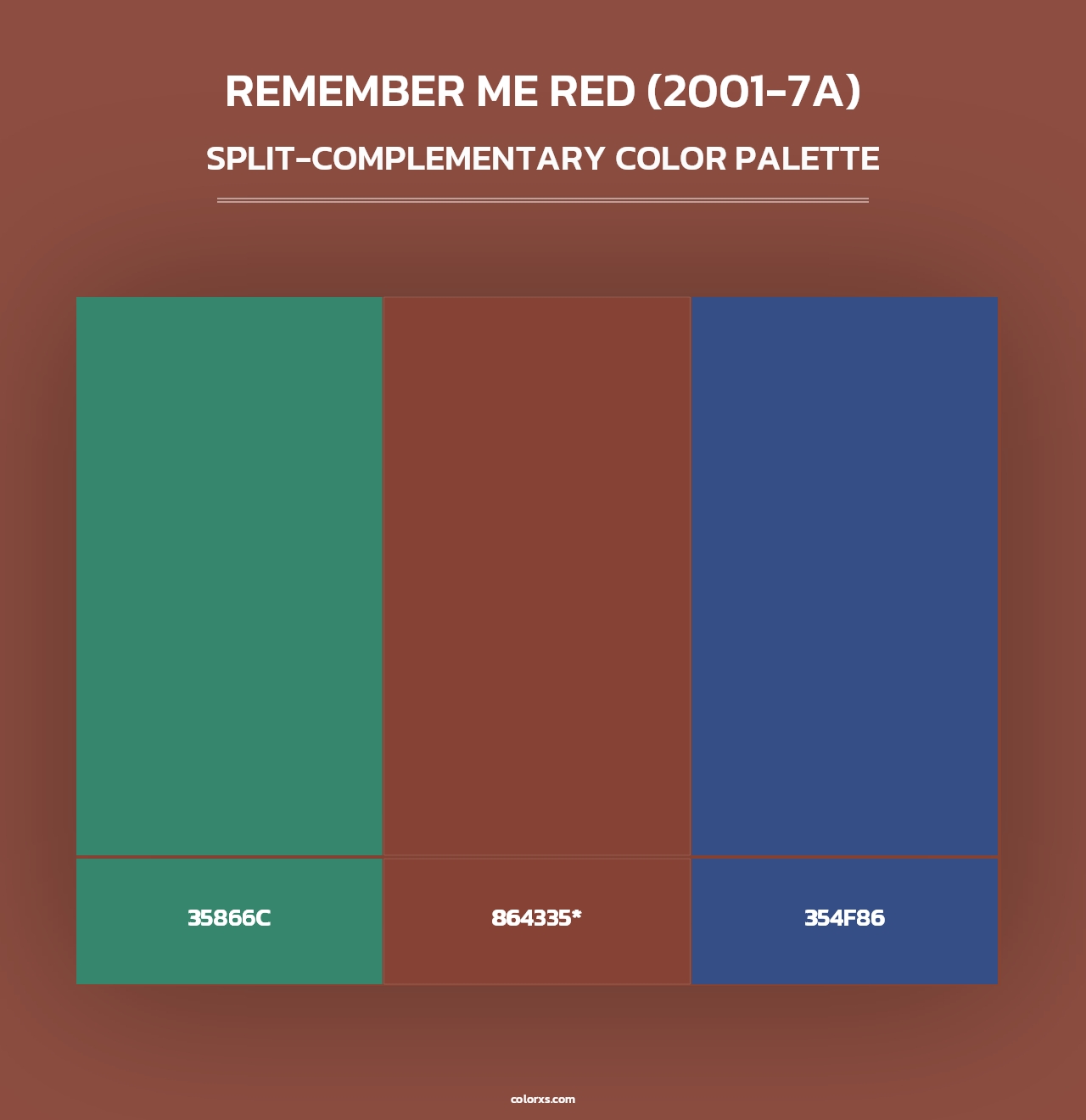 Remember Me Red (2001-7A) - Split-Complementary Color Palette