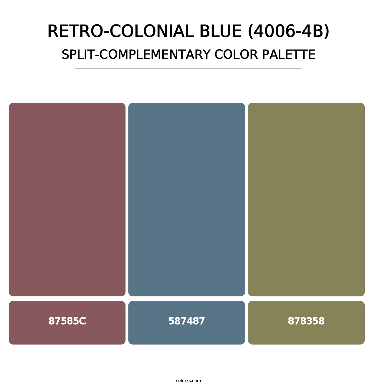 Retro-Colonial Blue (4006-4B) - Split-Complementary Color Palette