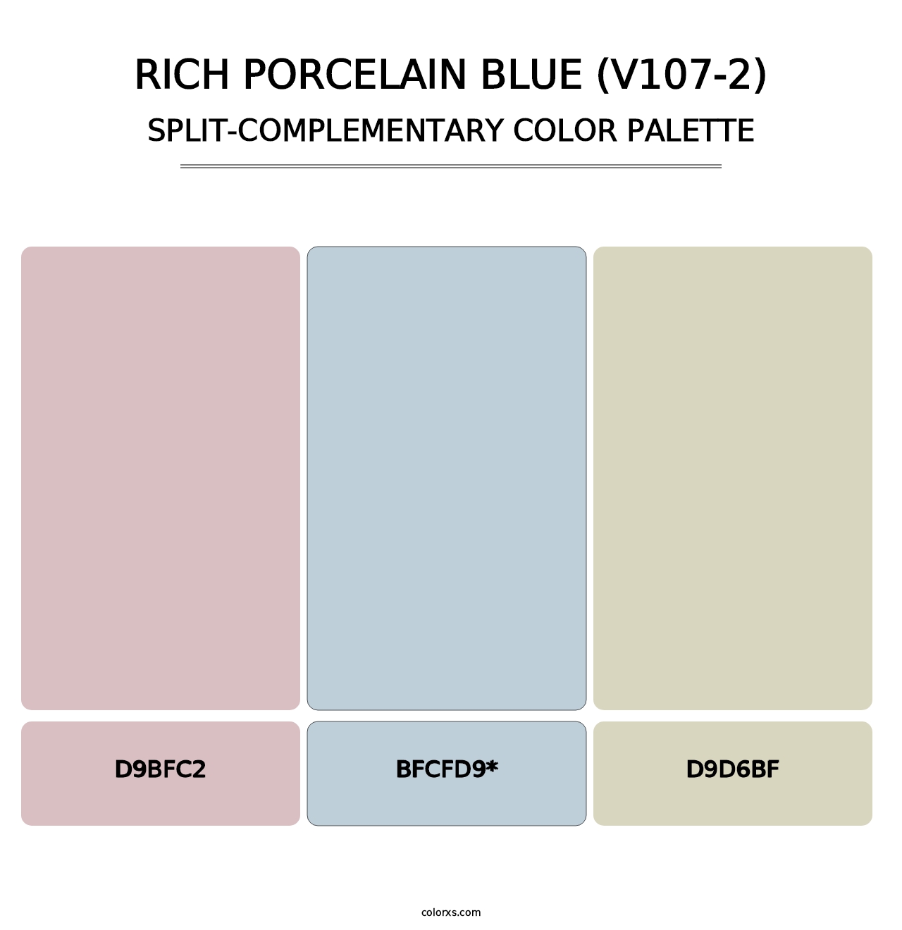 Rich Porcelain Blue (V107-2) - Split-Complementary Color Palette