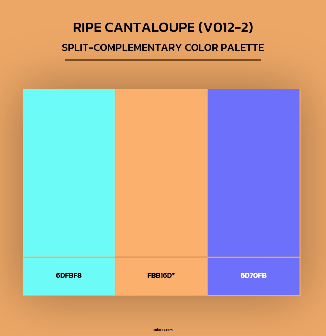 Ripe Cantaloupe (V012-2) - Split-Complementary Color Palette