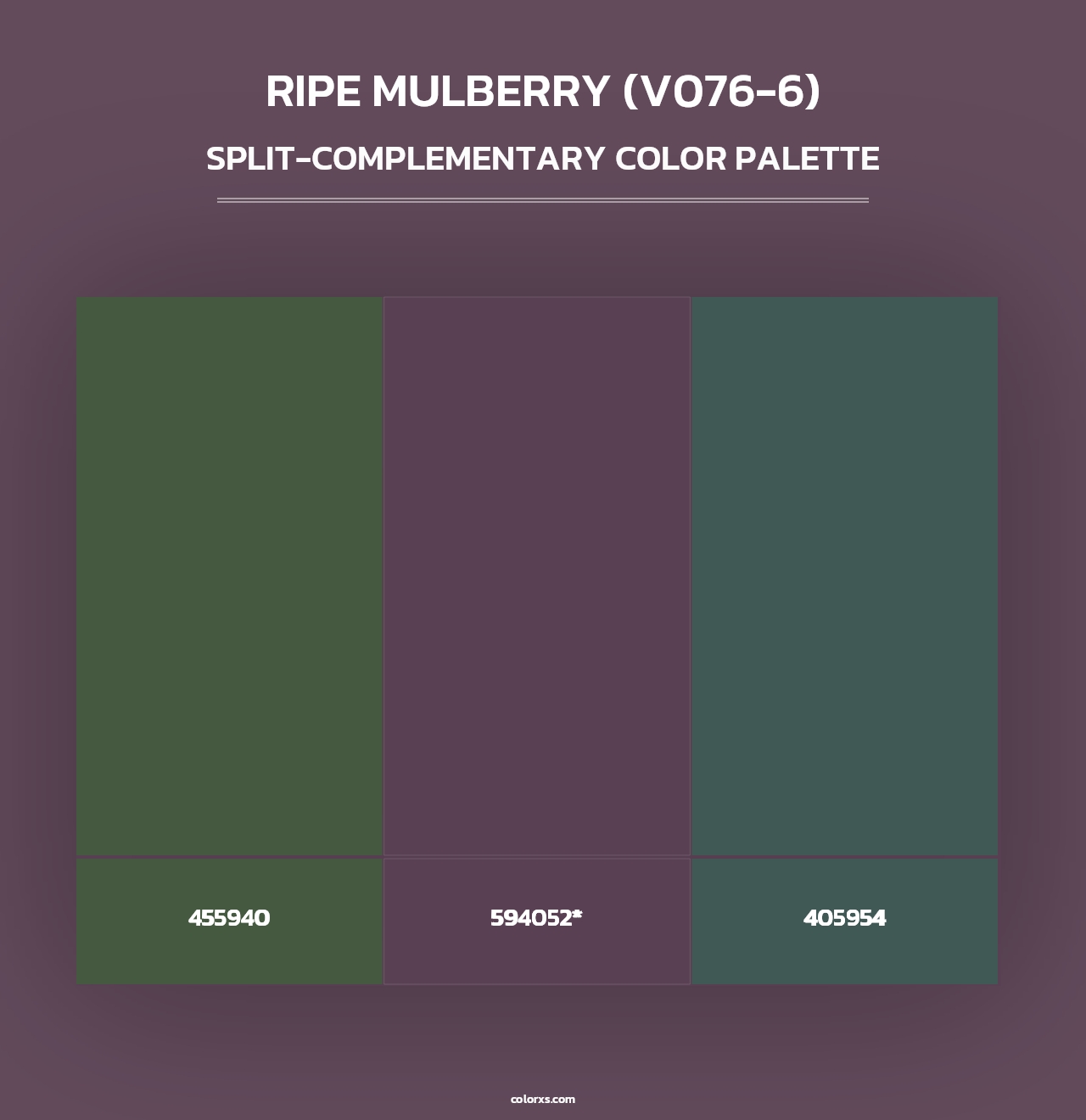 Ripe Mulberry (V076-6) - Split-Complementary Color Palette