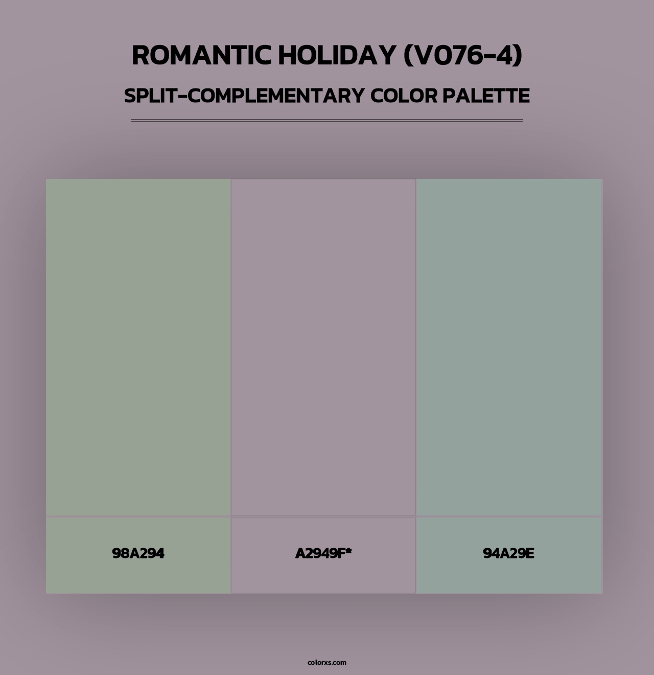 Romantic Holiday (V076-4) - Split-Complementary Color Palette